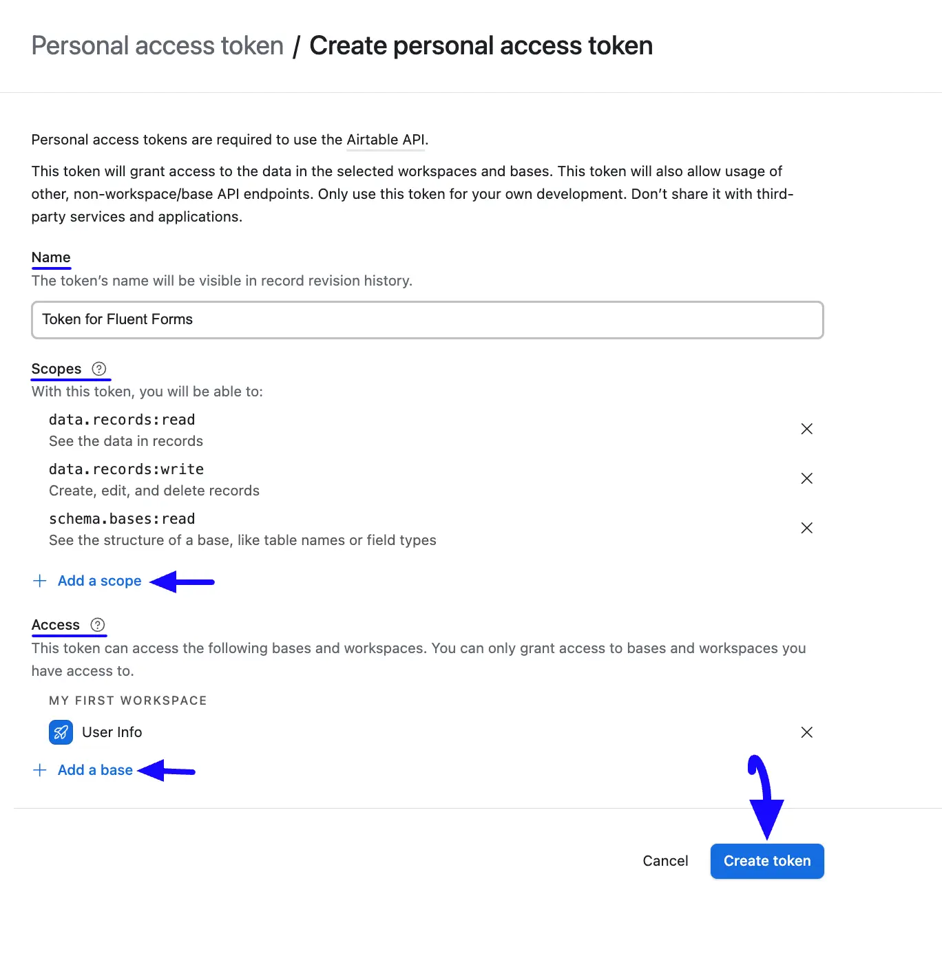 Name Scope Base Create Token Button