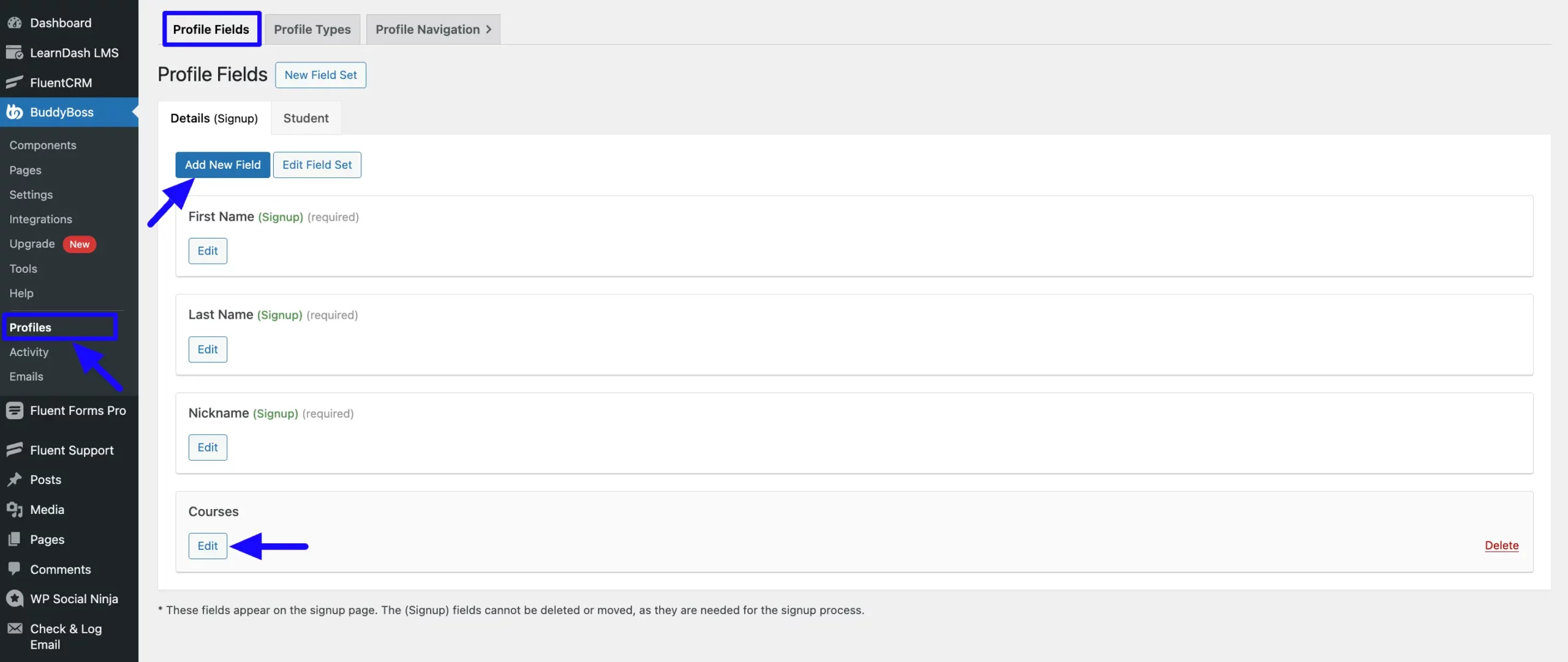 Add Field Integrate BuddyBoss