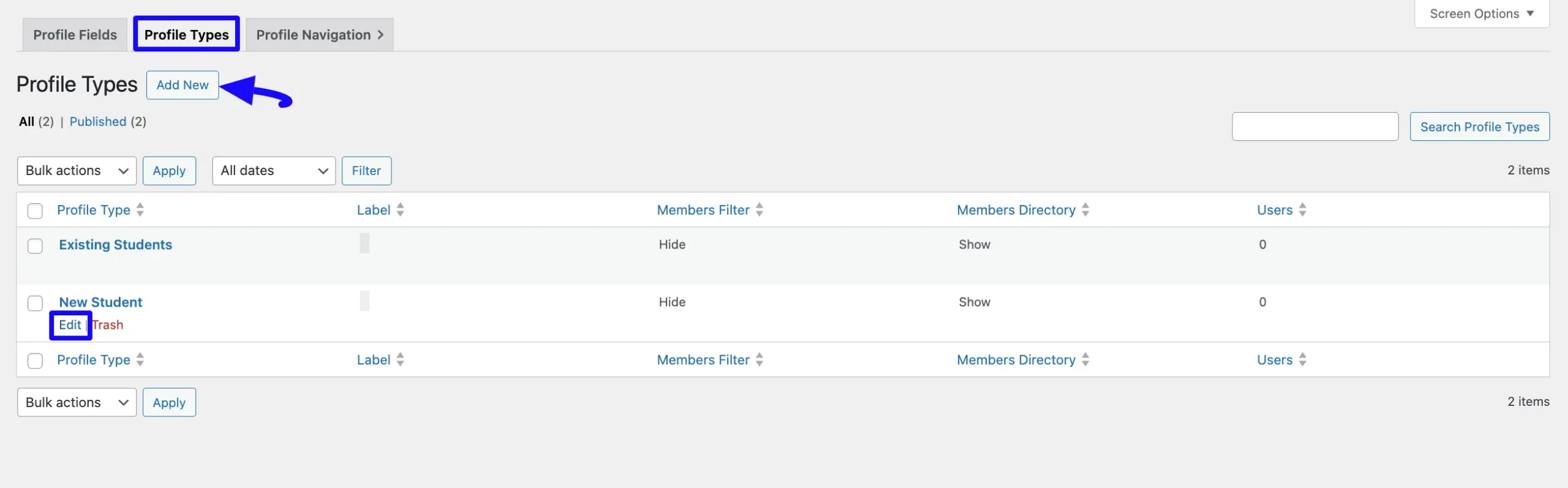 Add Profile Type Integrate BuddyBoss