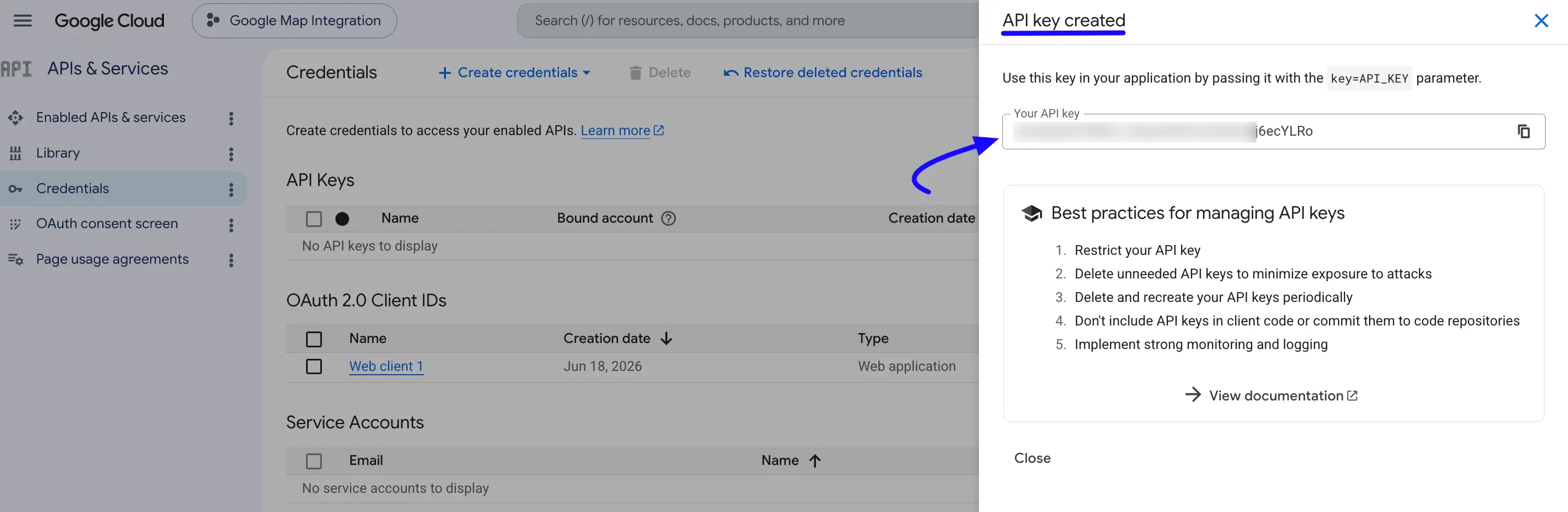 Copy Goggle Map API Key