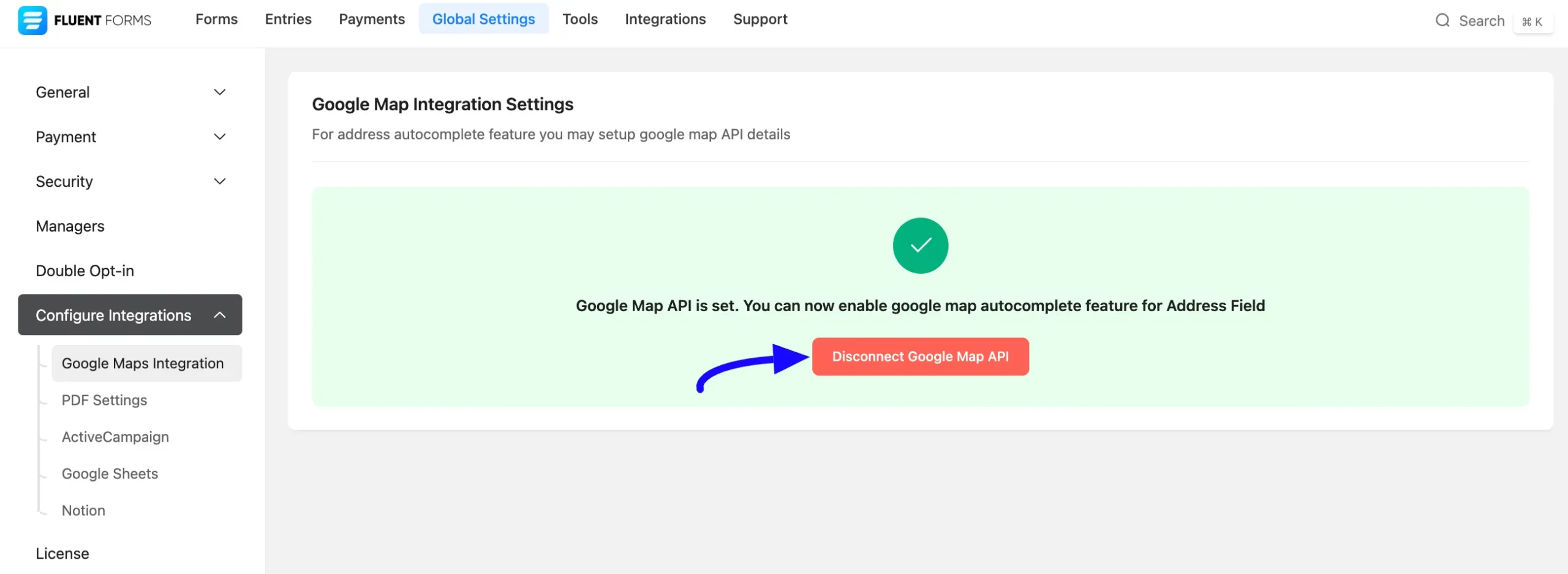 Disconnect Google Map API