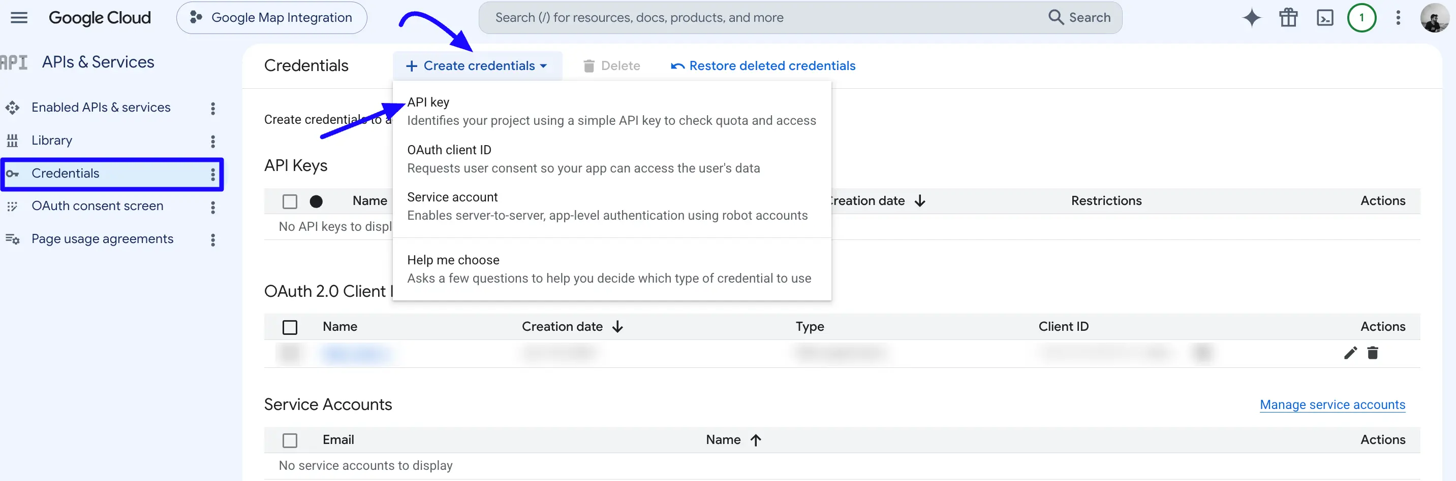 Credentials API Key