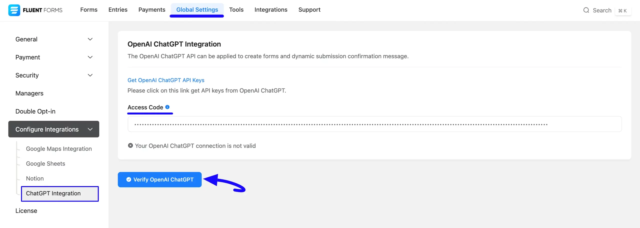 Paste Access Code