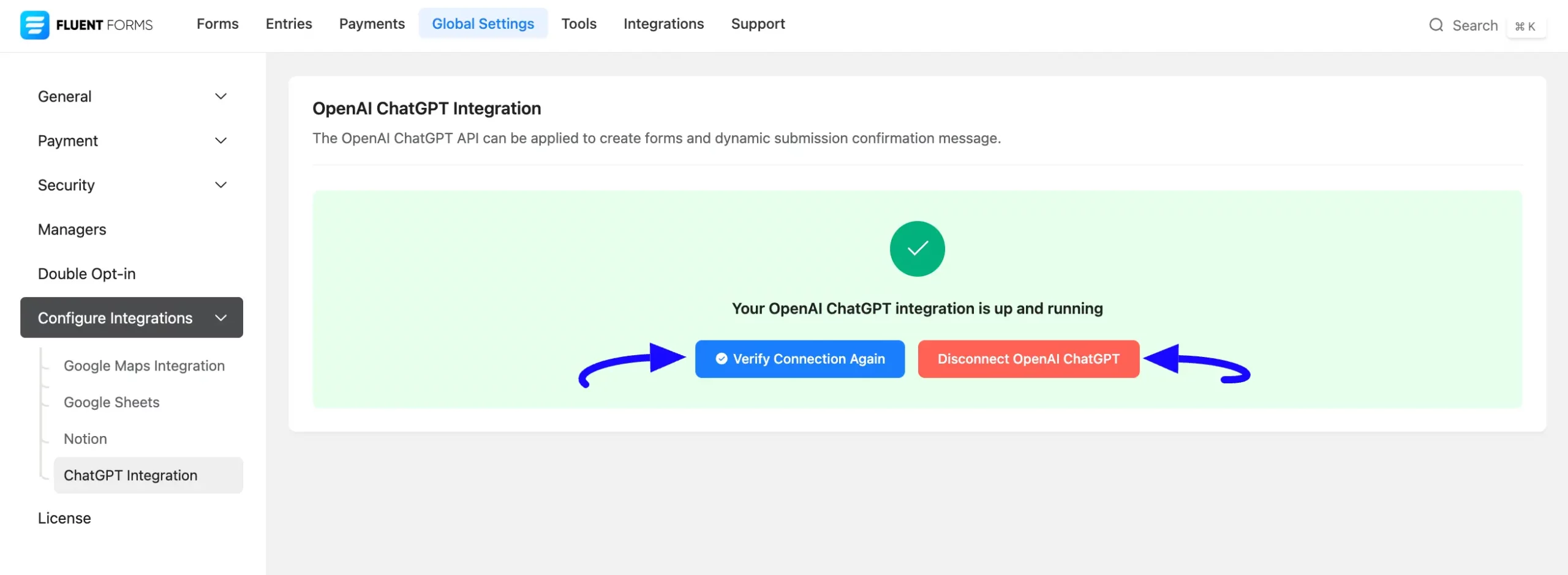 Verify Or Disconnect ChatGPT Connection