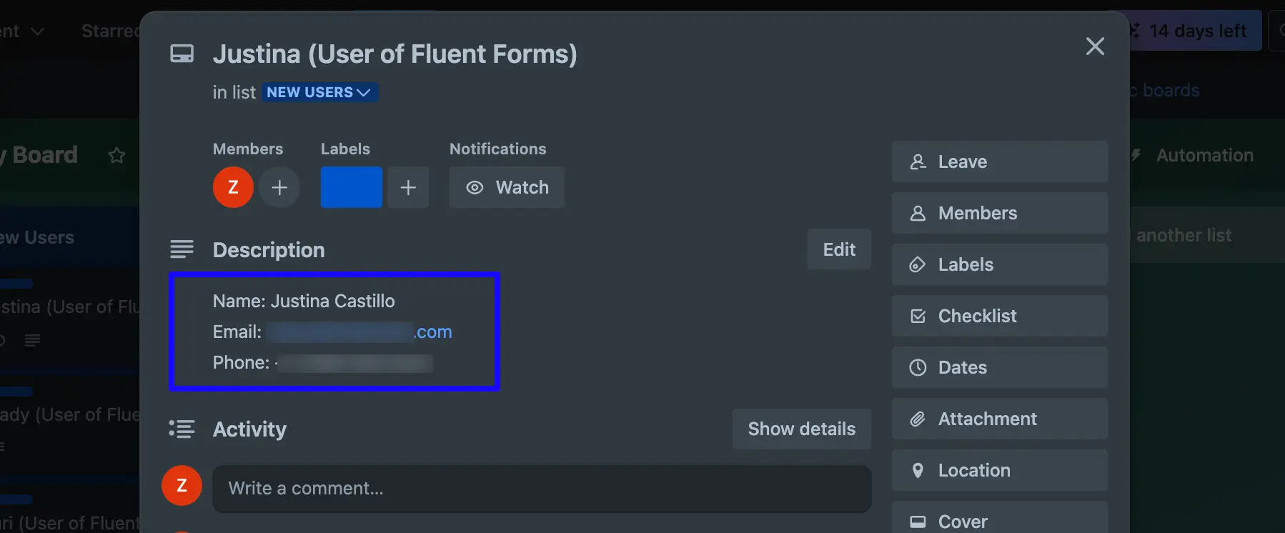 Preview Details Specific Card Integrate Trello