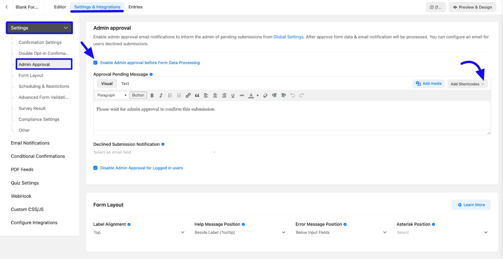 Admin Approval Feature step