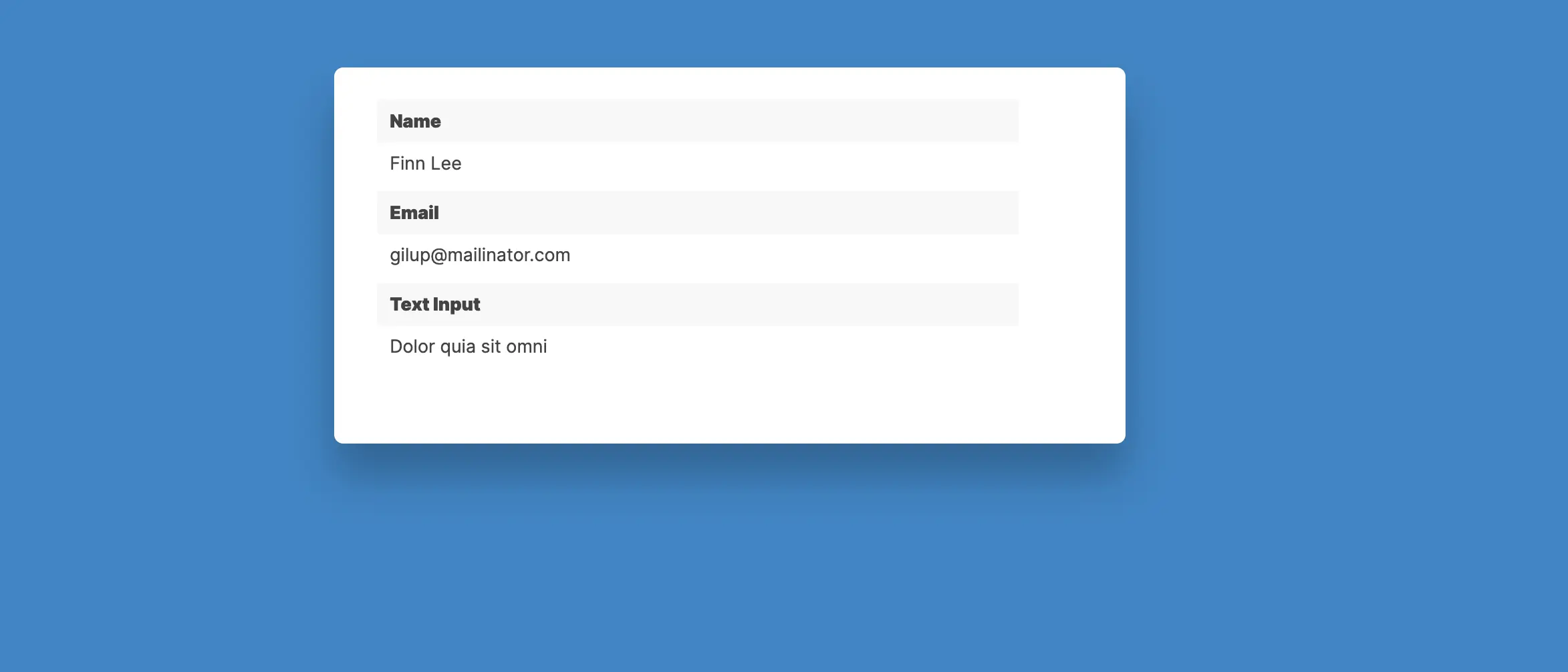 Frontend Entry View step