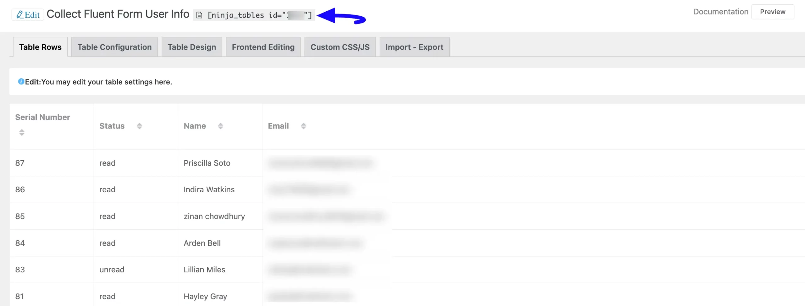 Copy Shortcode Fluent Forms