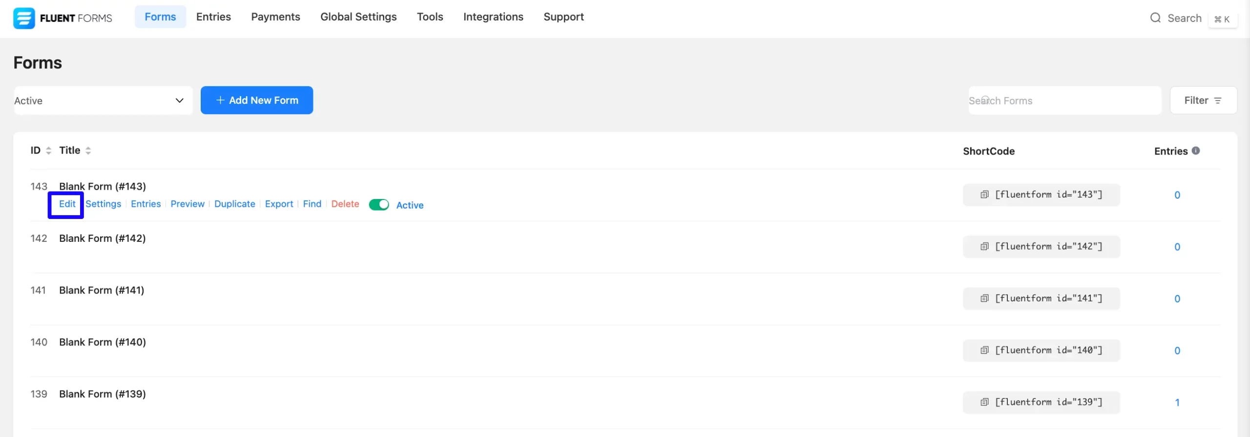 Inventory Fluent Forms