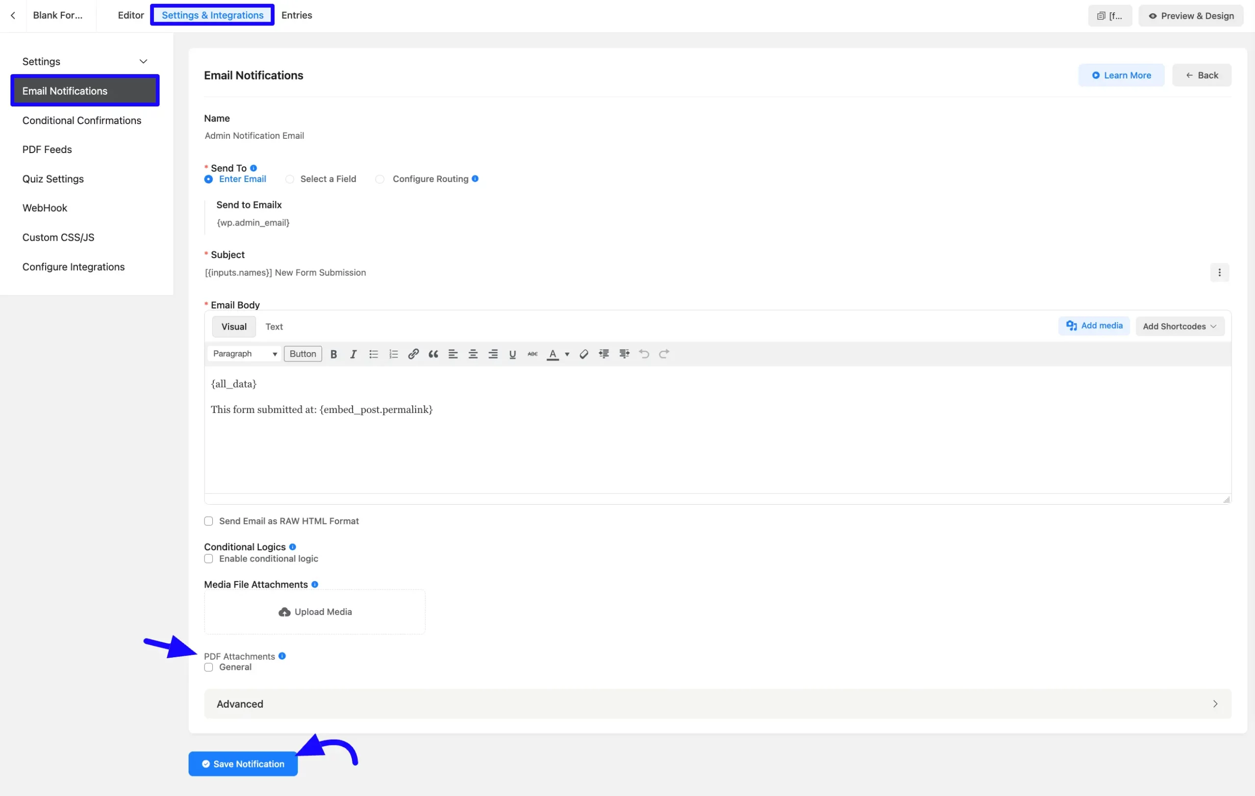 Fluent Forms PDF Module step