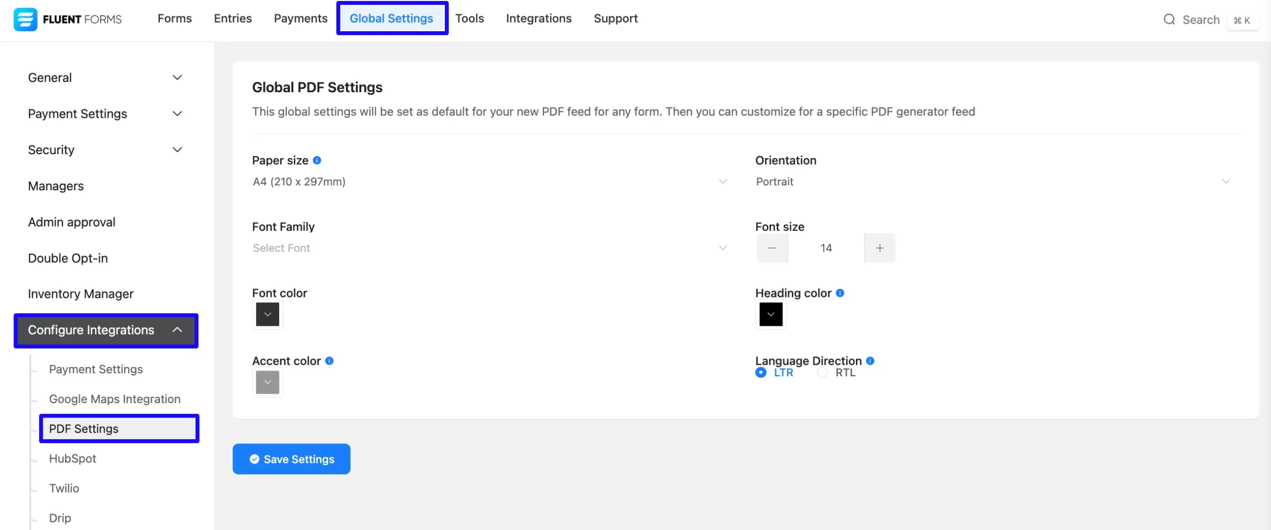 PDF Setting