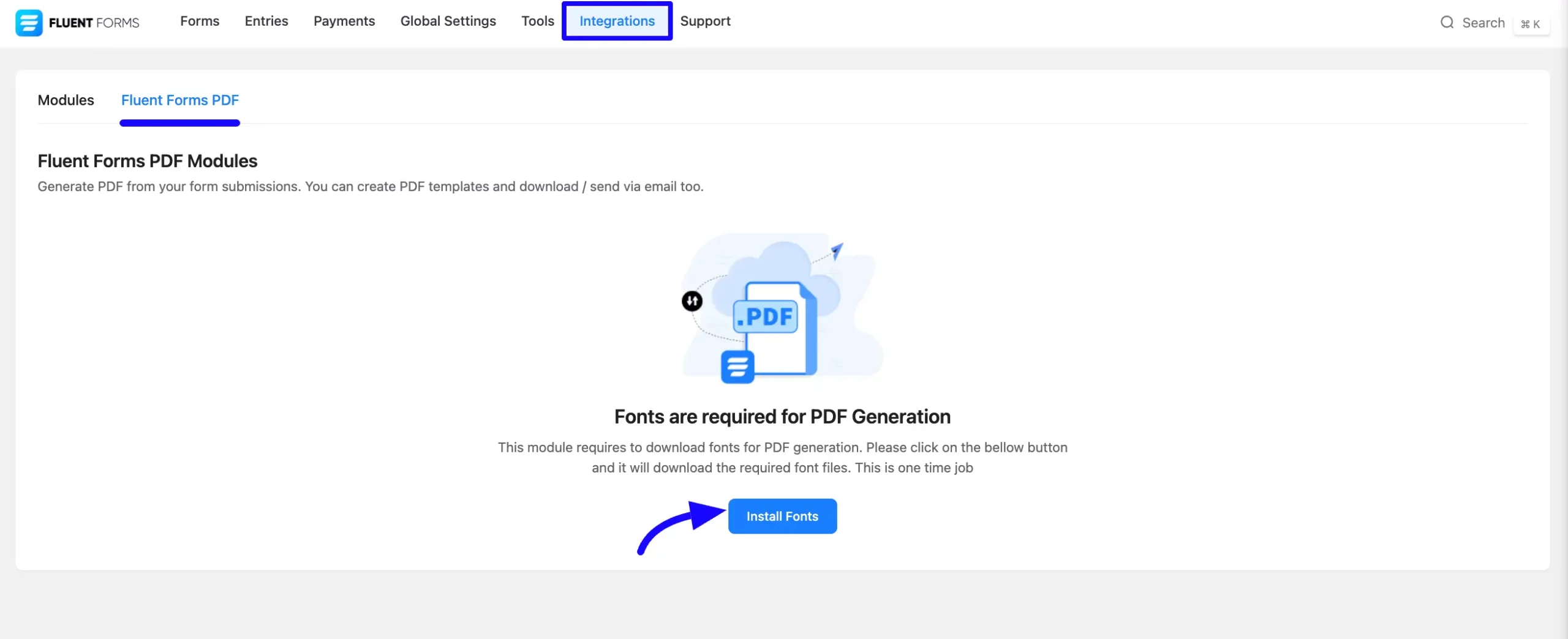 PDF Module Integration