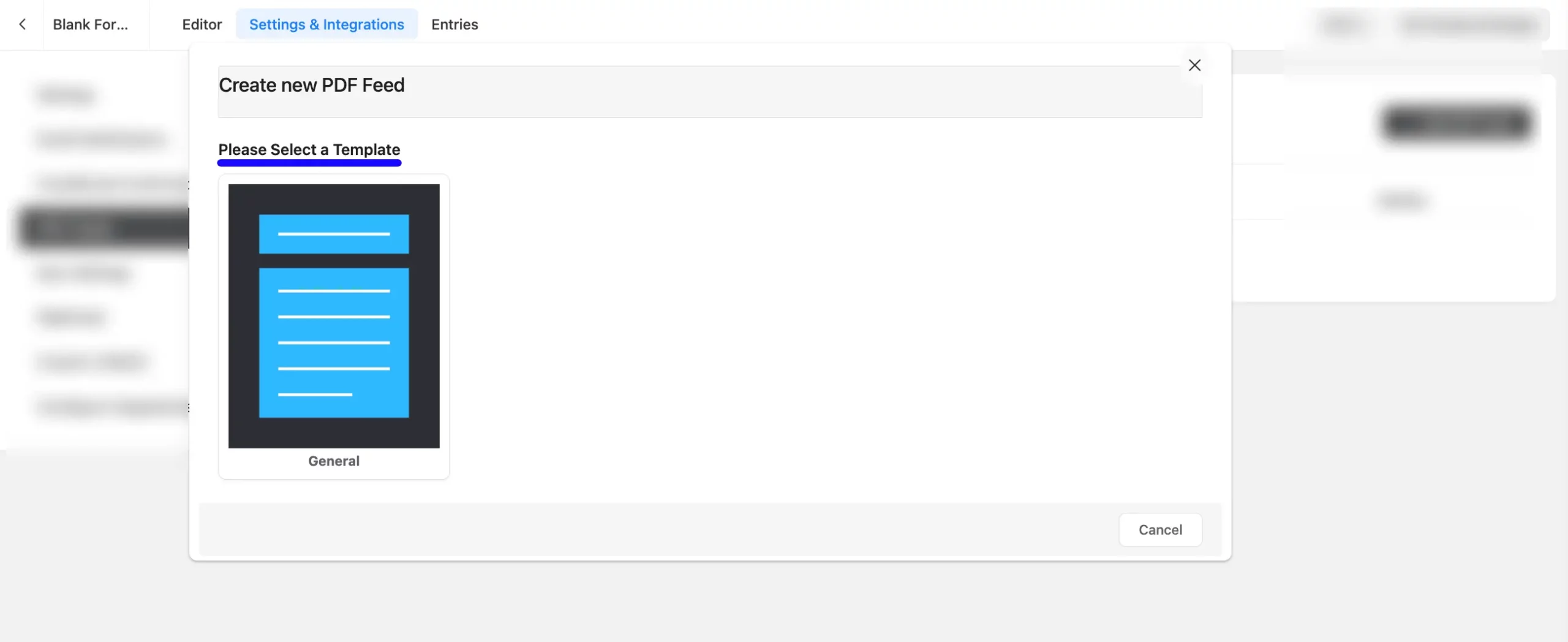 Select PDF Template Fluent Forms PDF Module