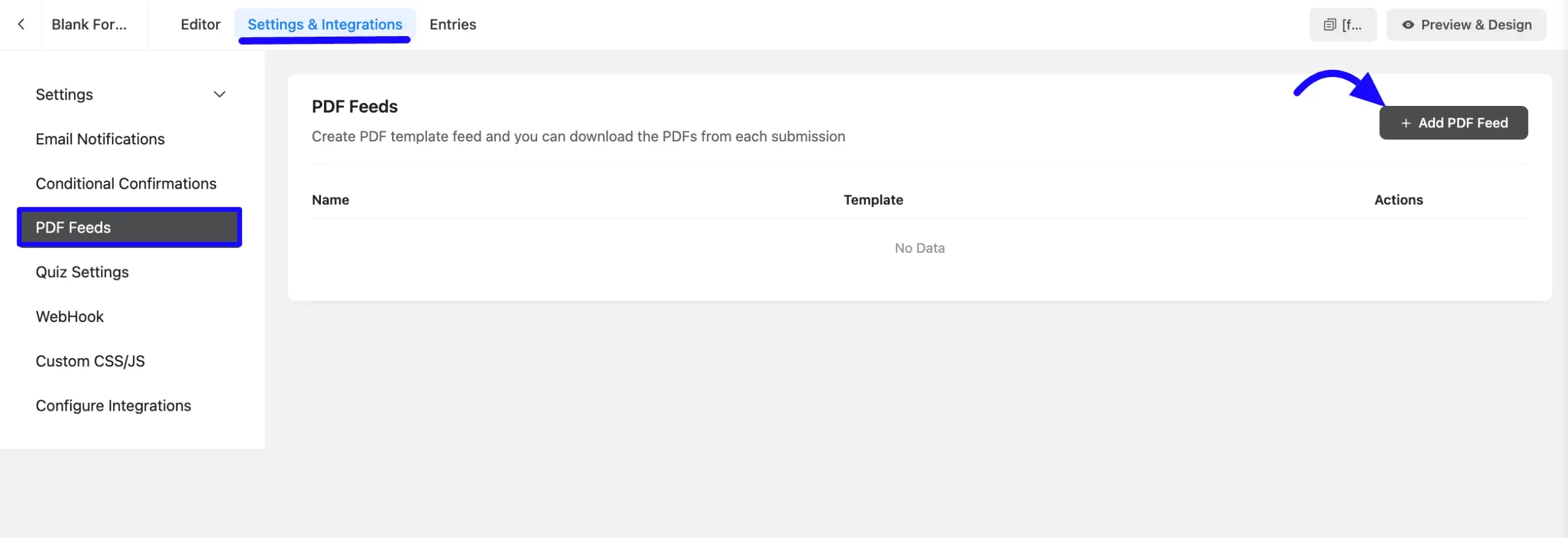 Enable PDF Settings Fluent Forms PDF Module