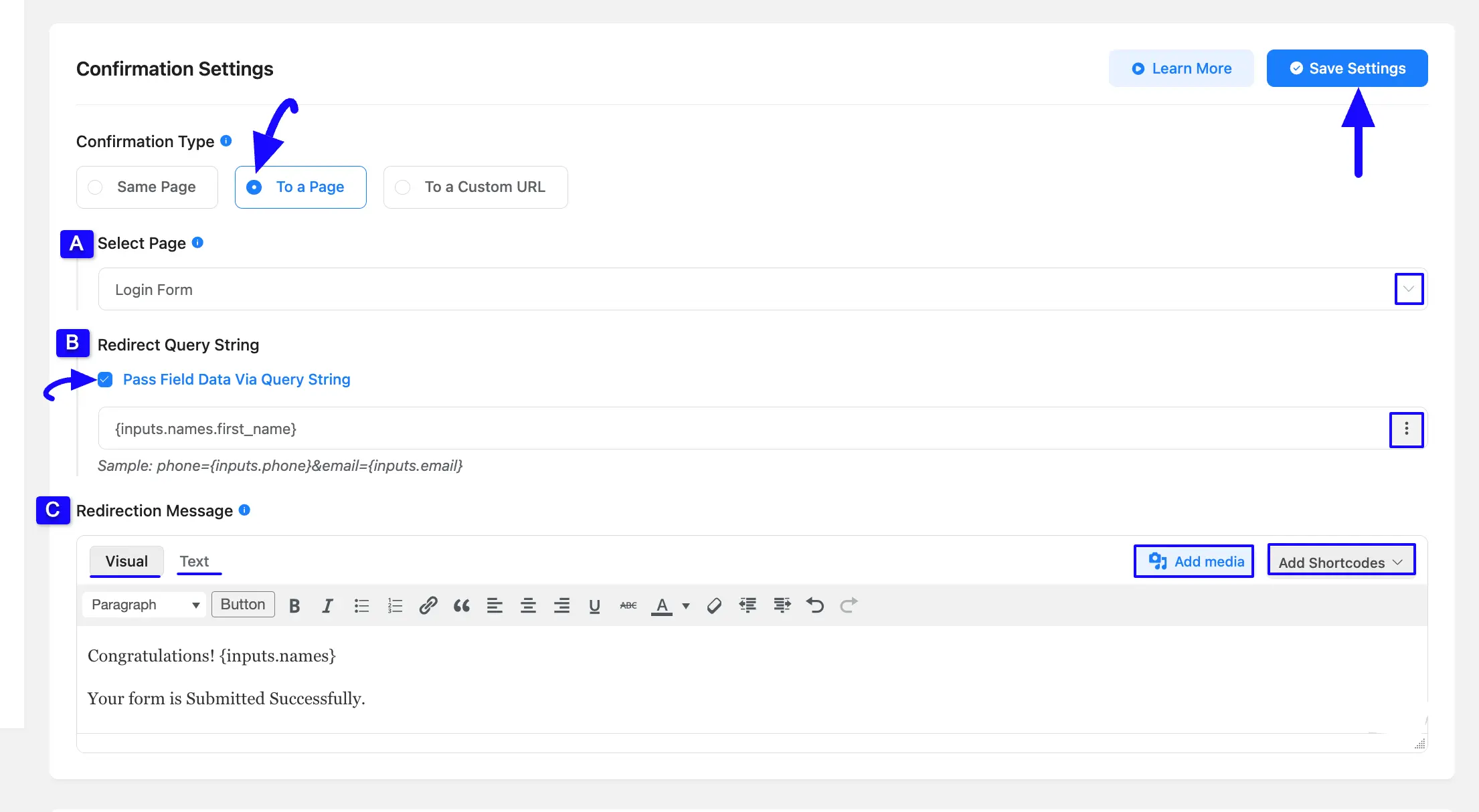 Page Confirmation Type