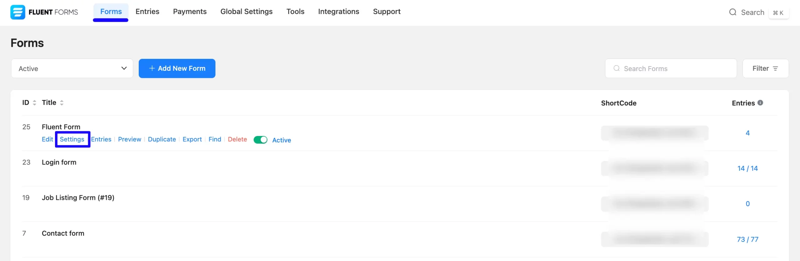 Open Settings Fluent Forms Not Sending