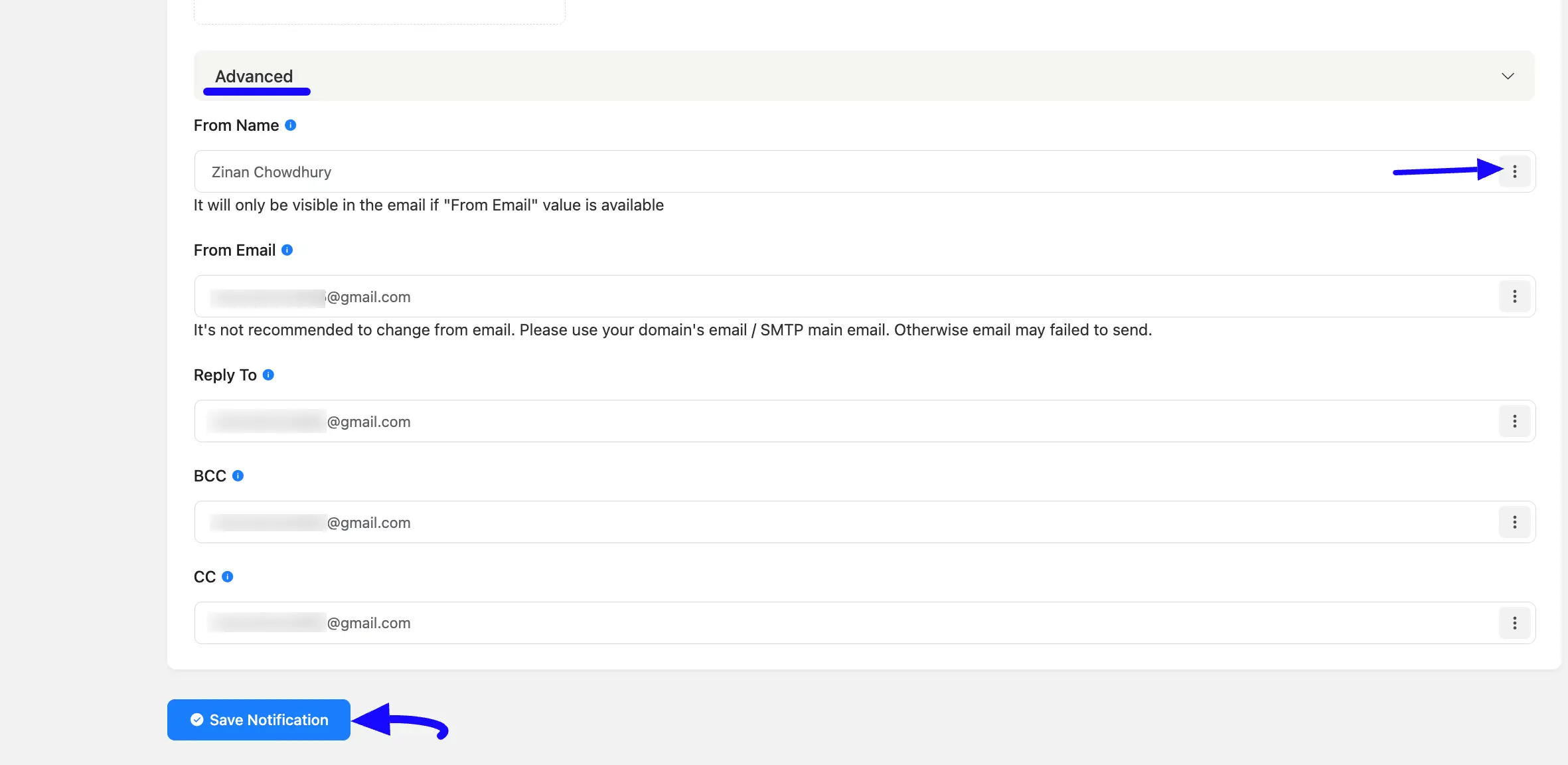 Advanced Option Fluent Forms