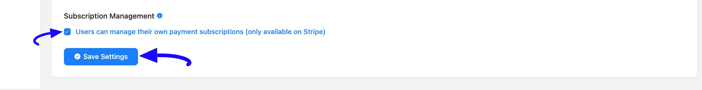 Subscription Management Option