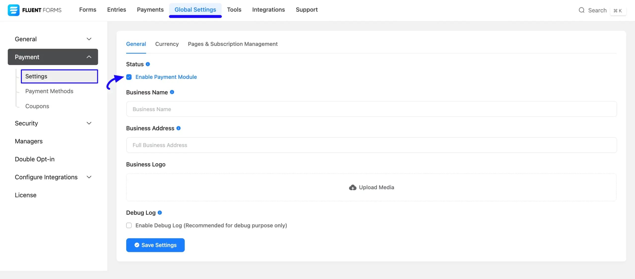 Enable Payment Module Create a Payment Form