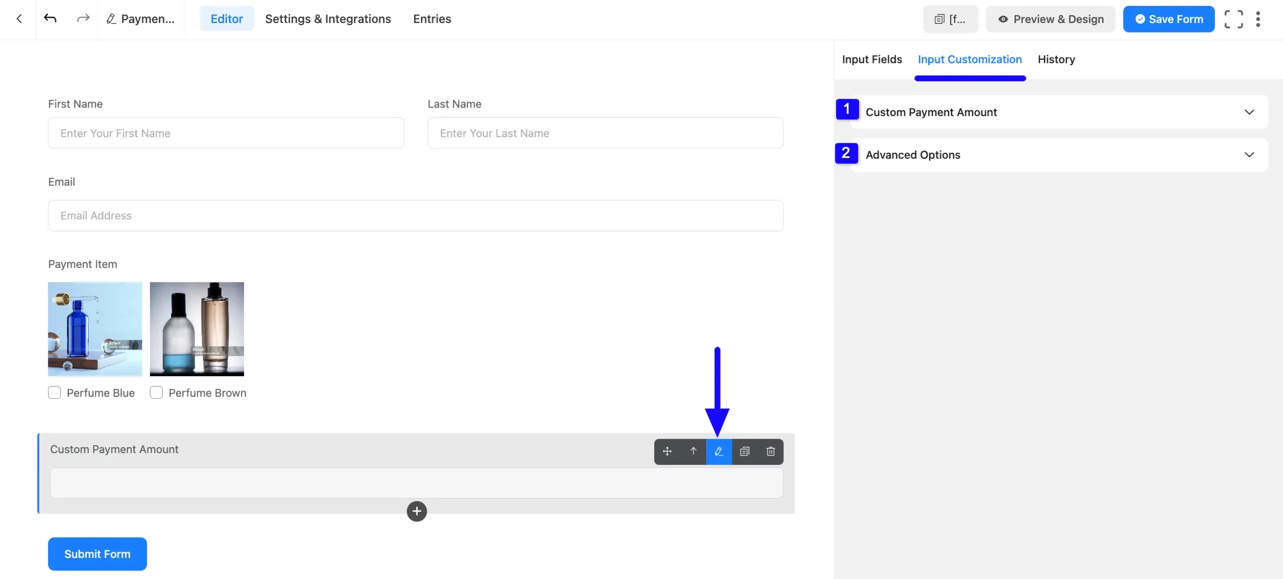 Input Customization