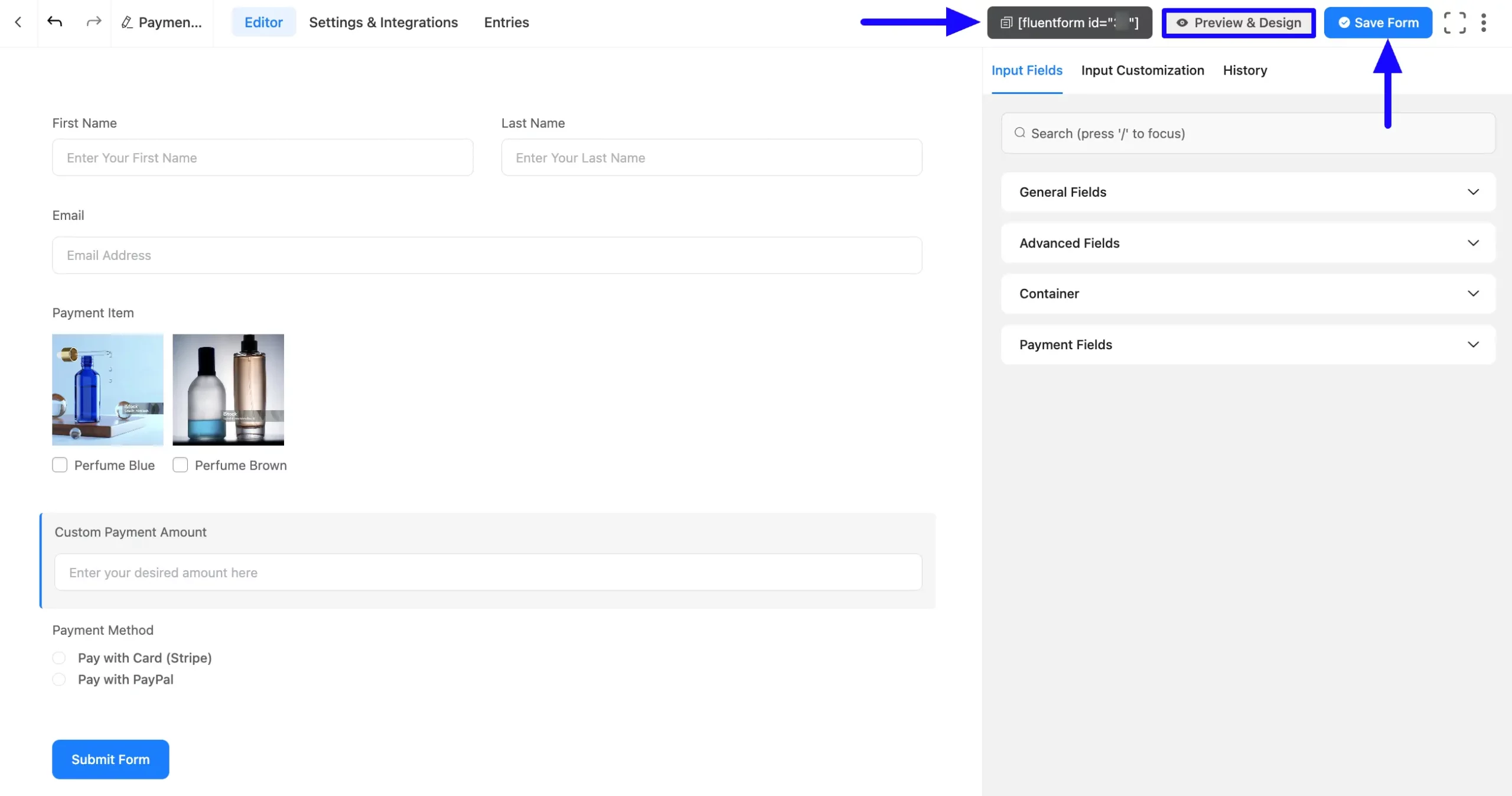 Save Custom Payment Amount Field