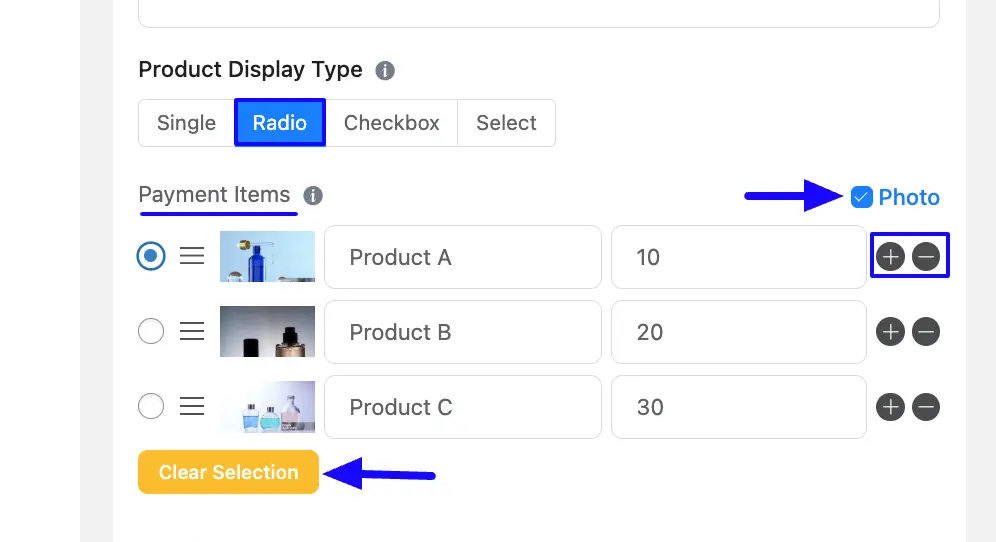 Radio Tab Fluent Forms