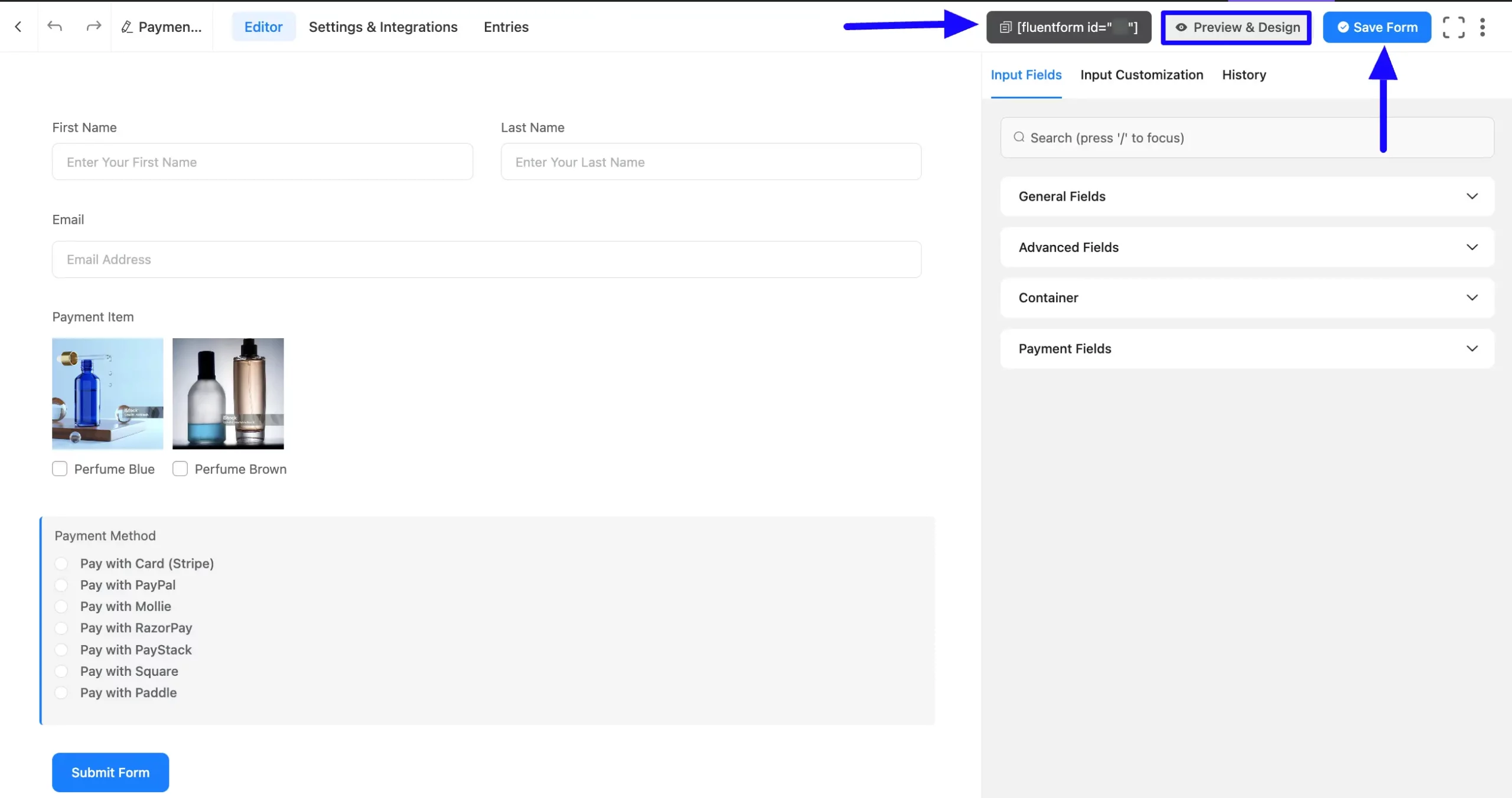 Save Payment Method Field in