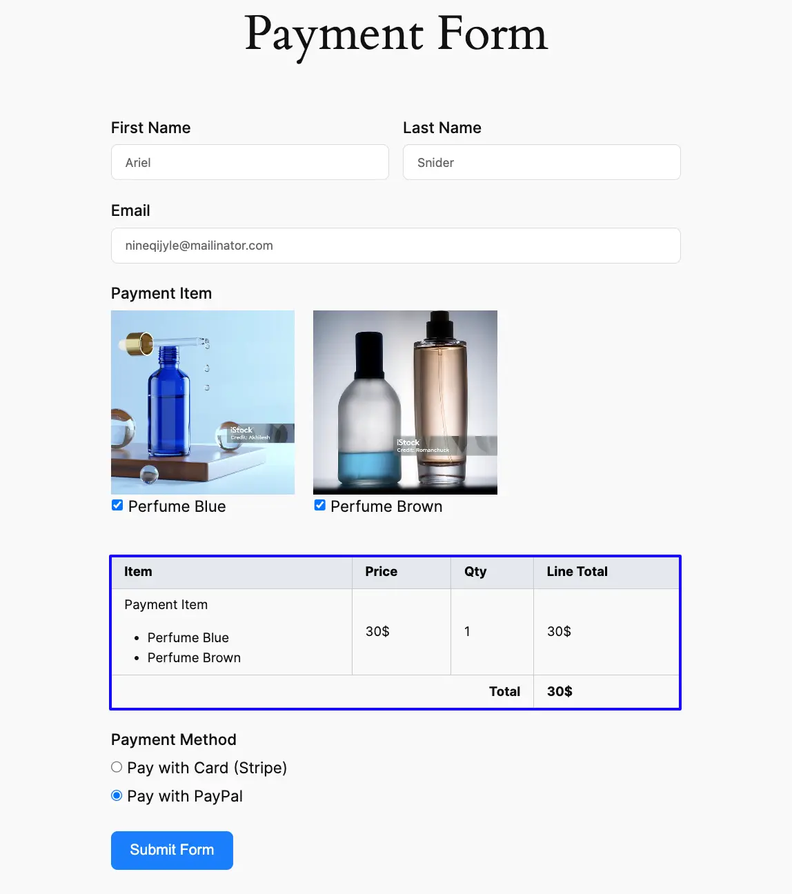 Preview Payment Summary Field in