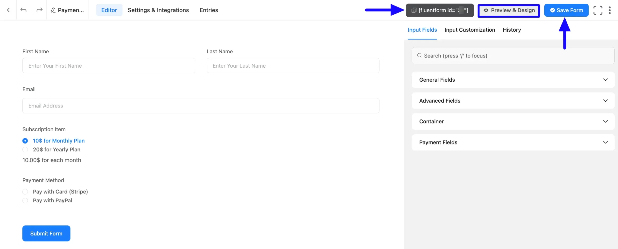 Save Subscription Field in Payment