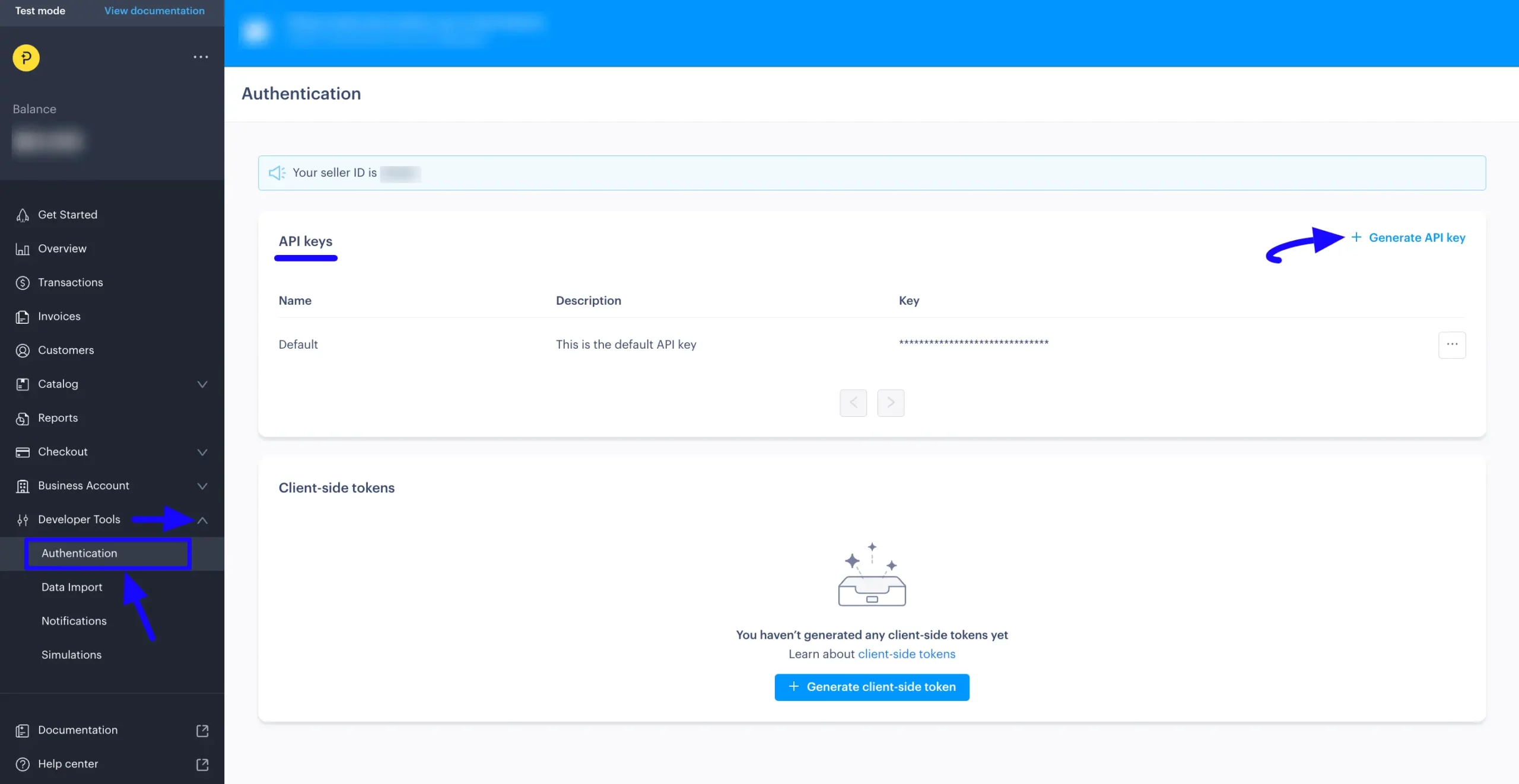 Generate API Key Button