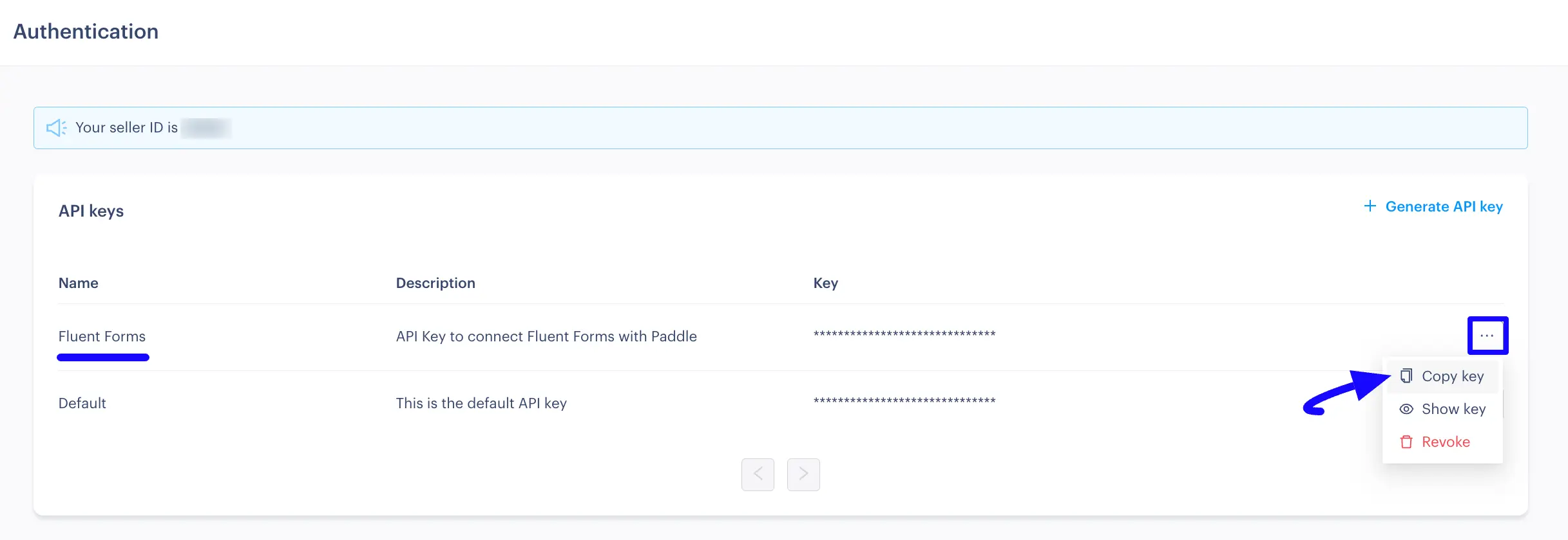 Copy API Key