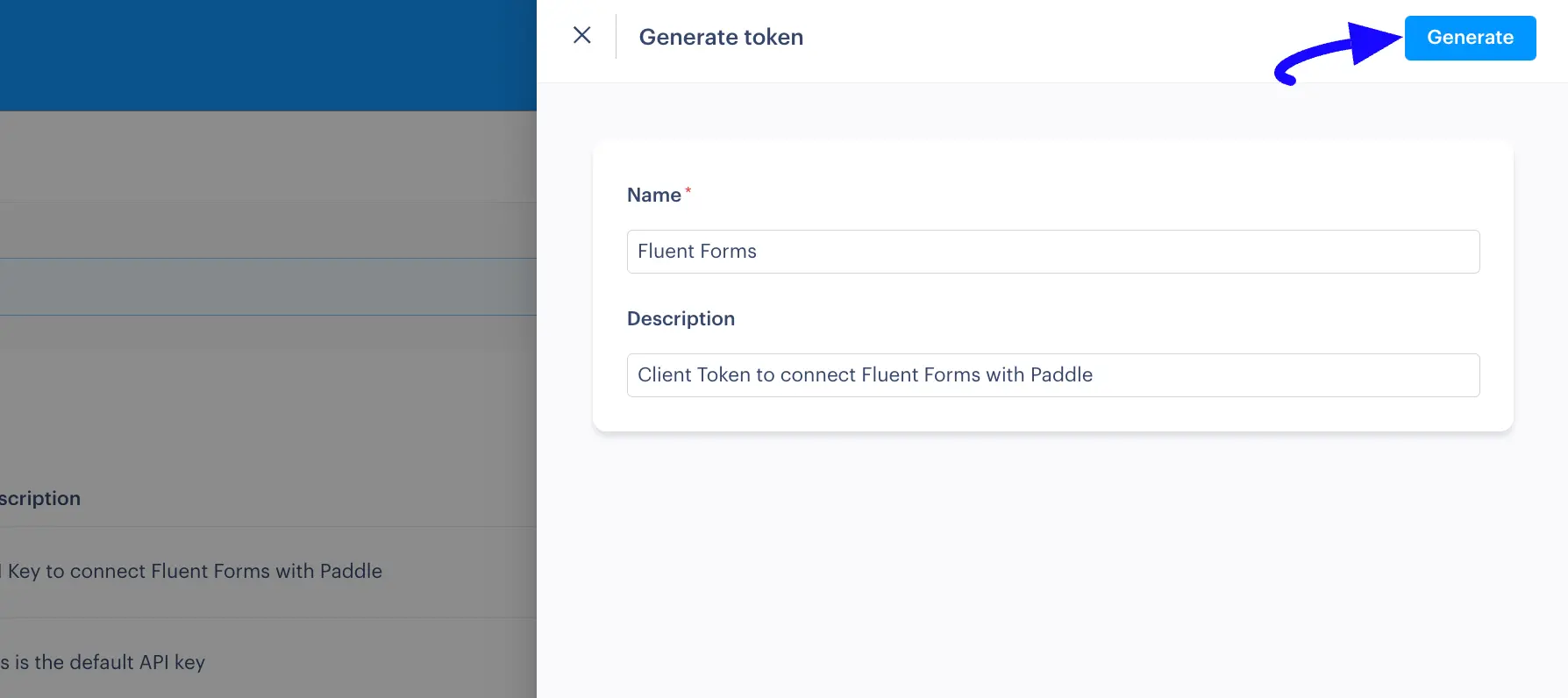 Generate Token Button