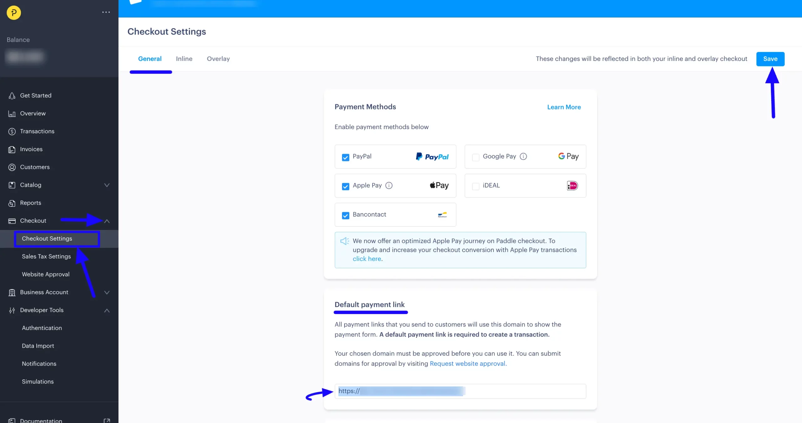Deafult Payment Link