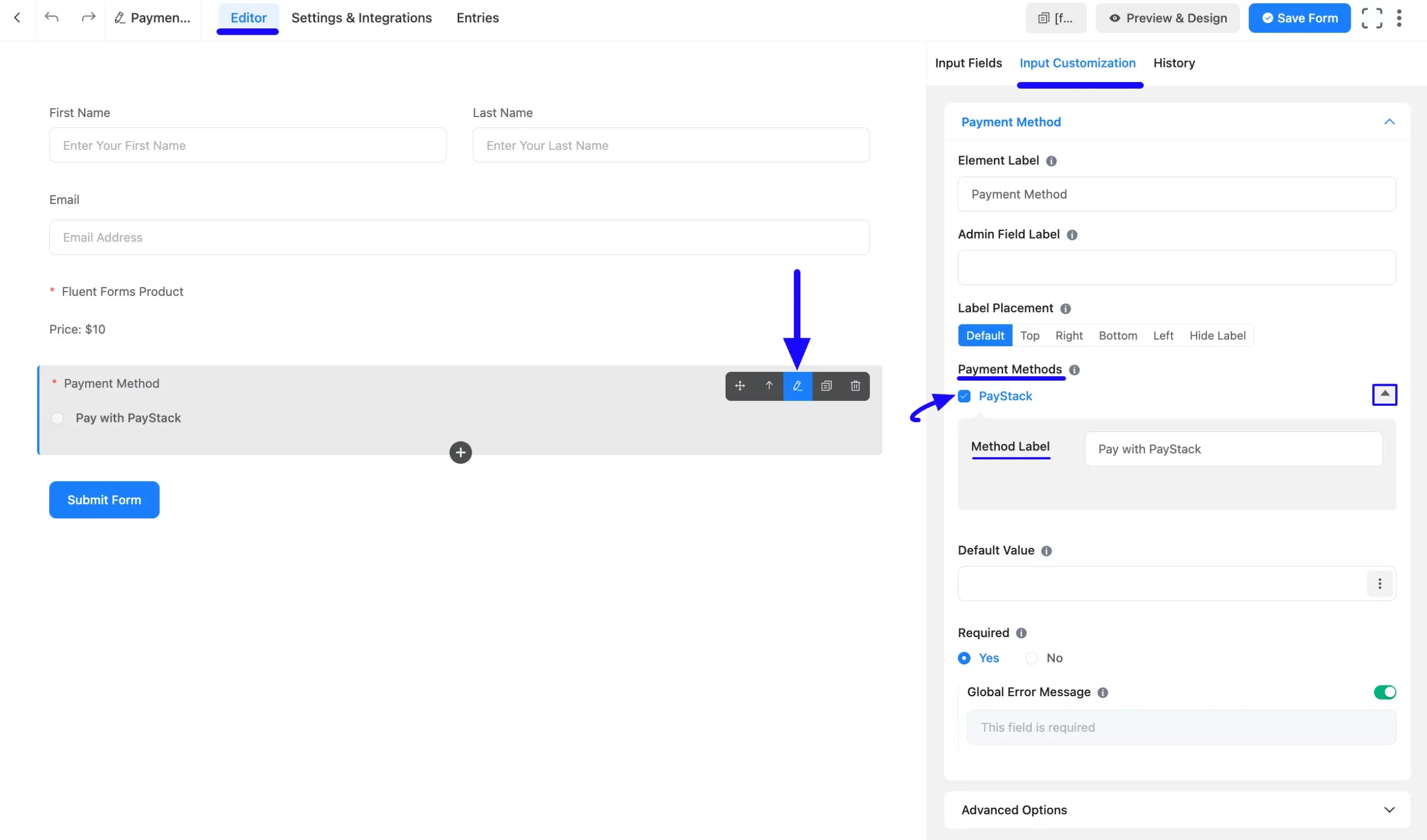 Add Paystack Integrate Paystack