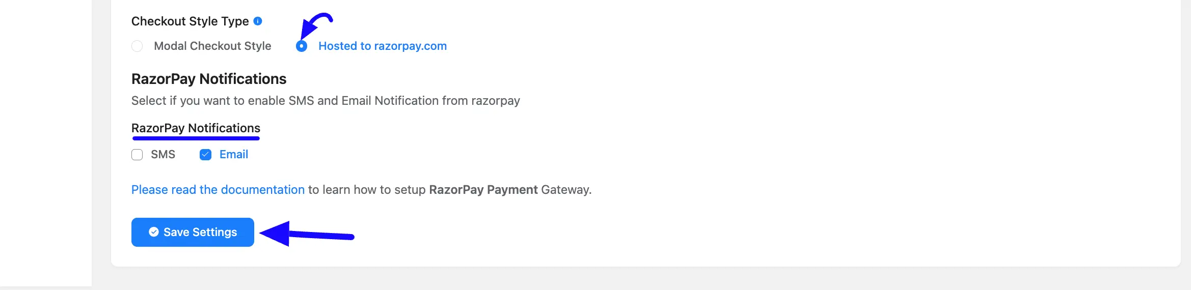 Hosted Razorpay.com Fluent Forms