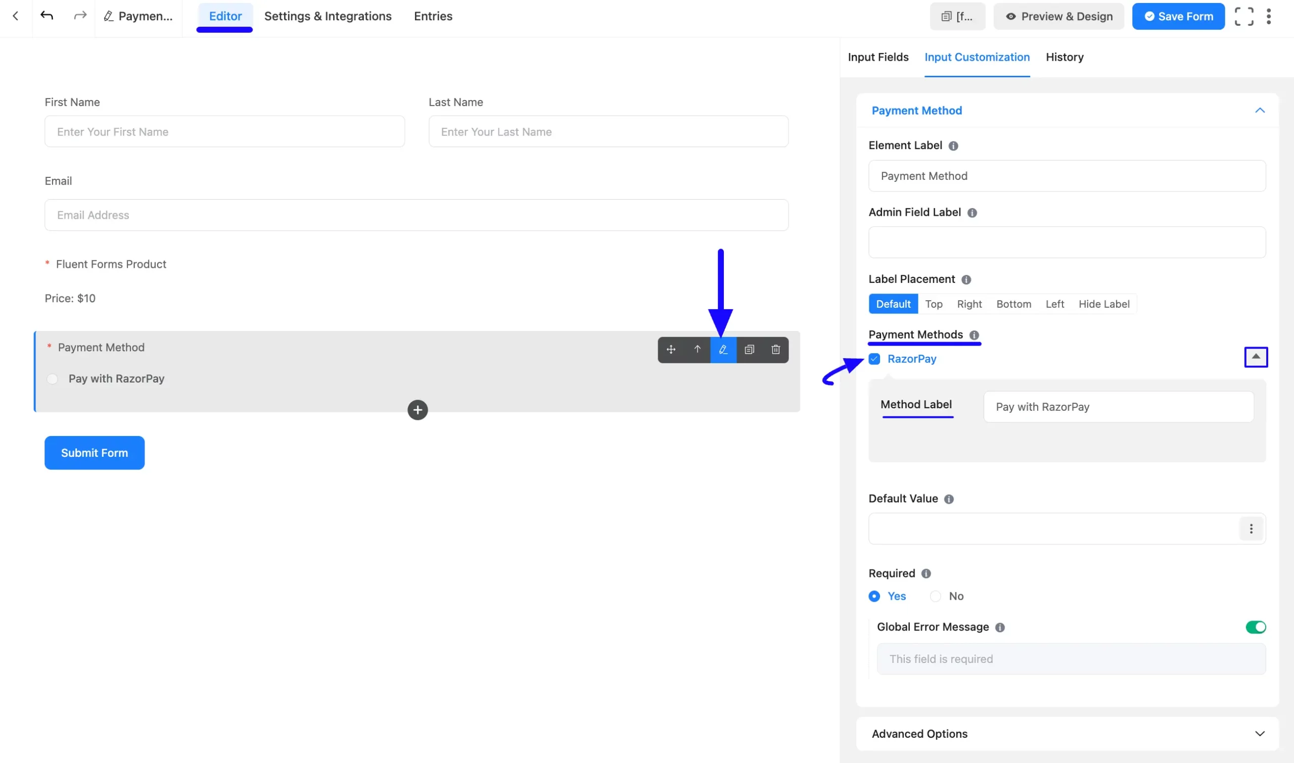 Check Razorpay Payment Method