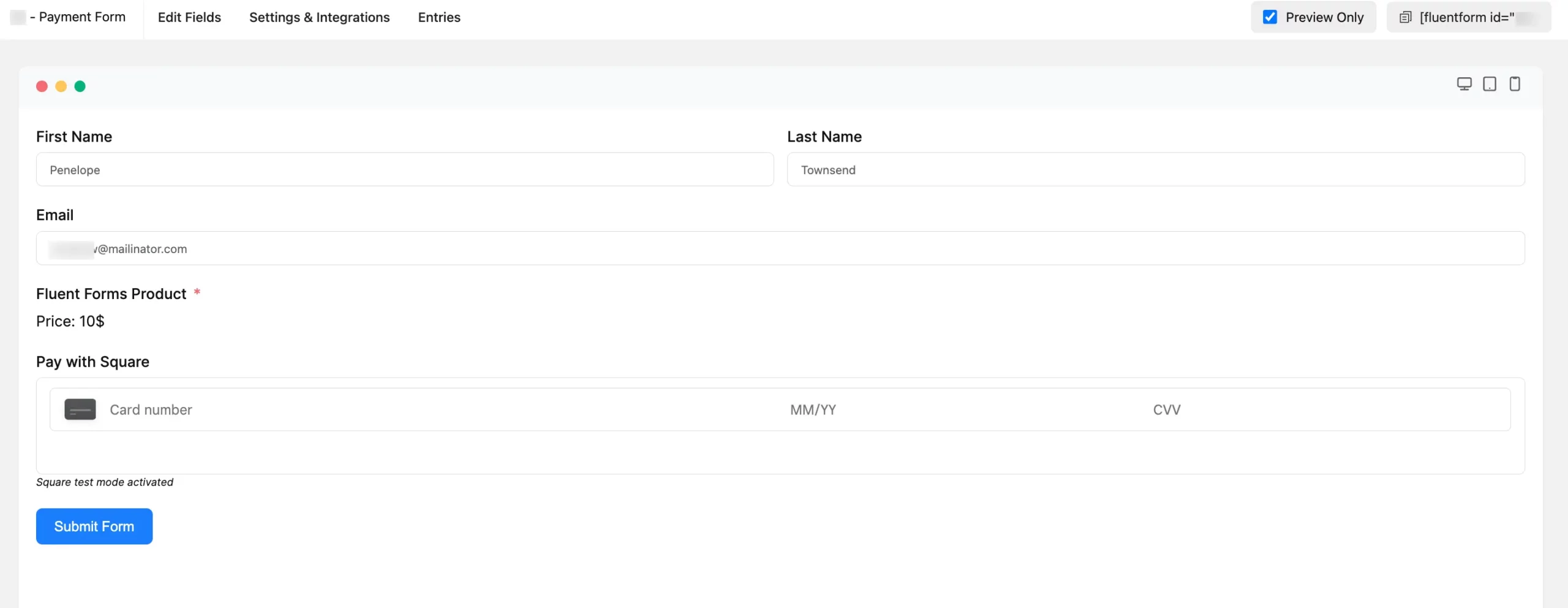 Added Square Preview