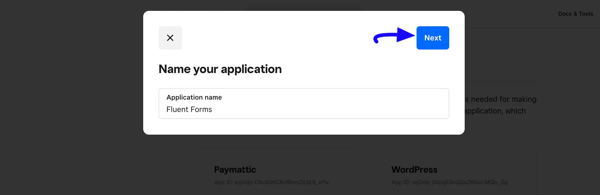 Application Name Fluent Forms