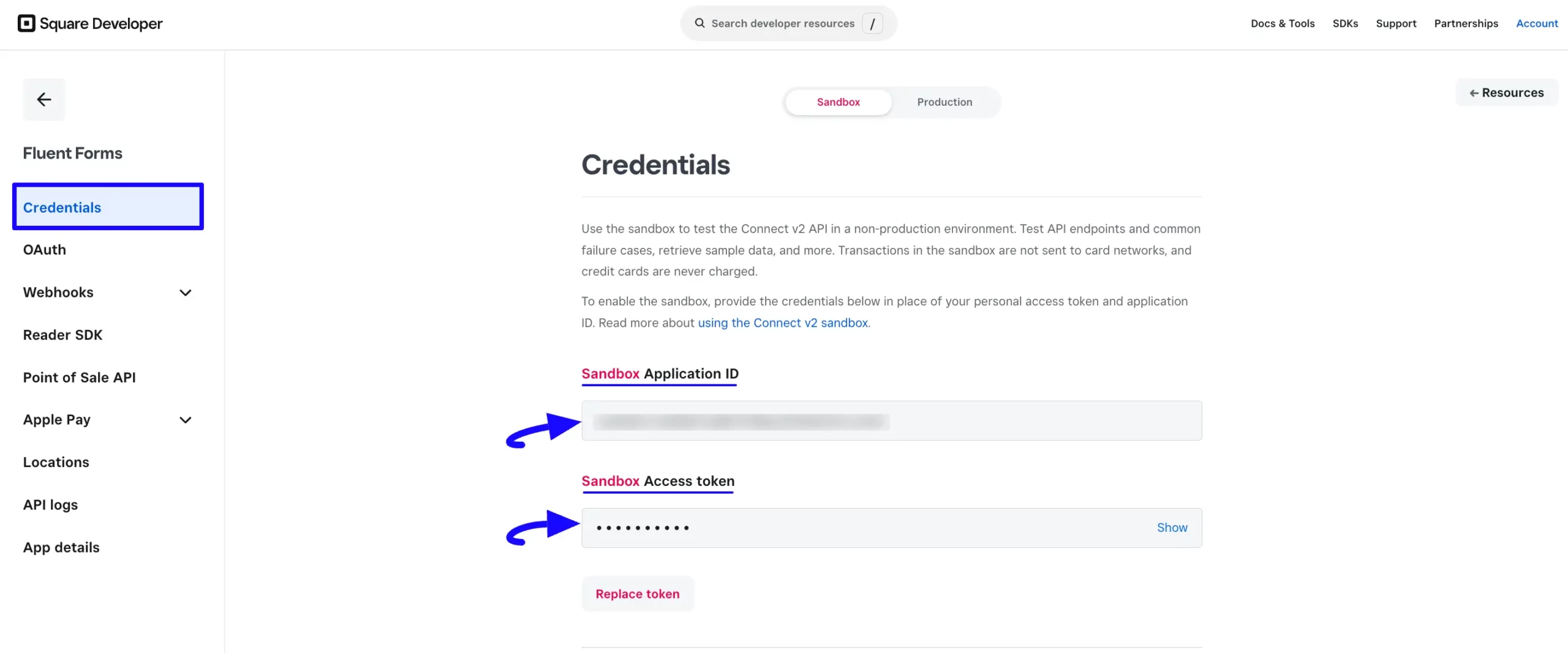 Copy Application ID And Access Token