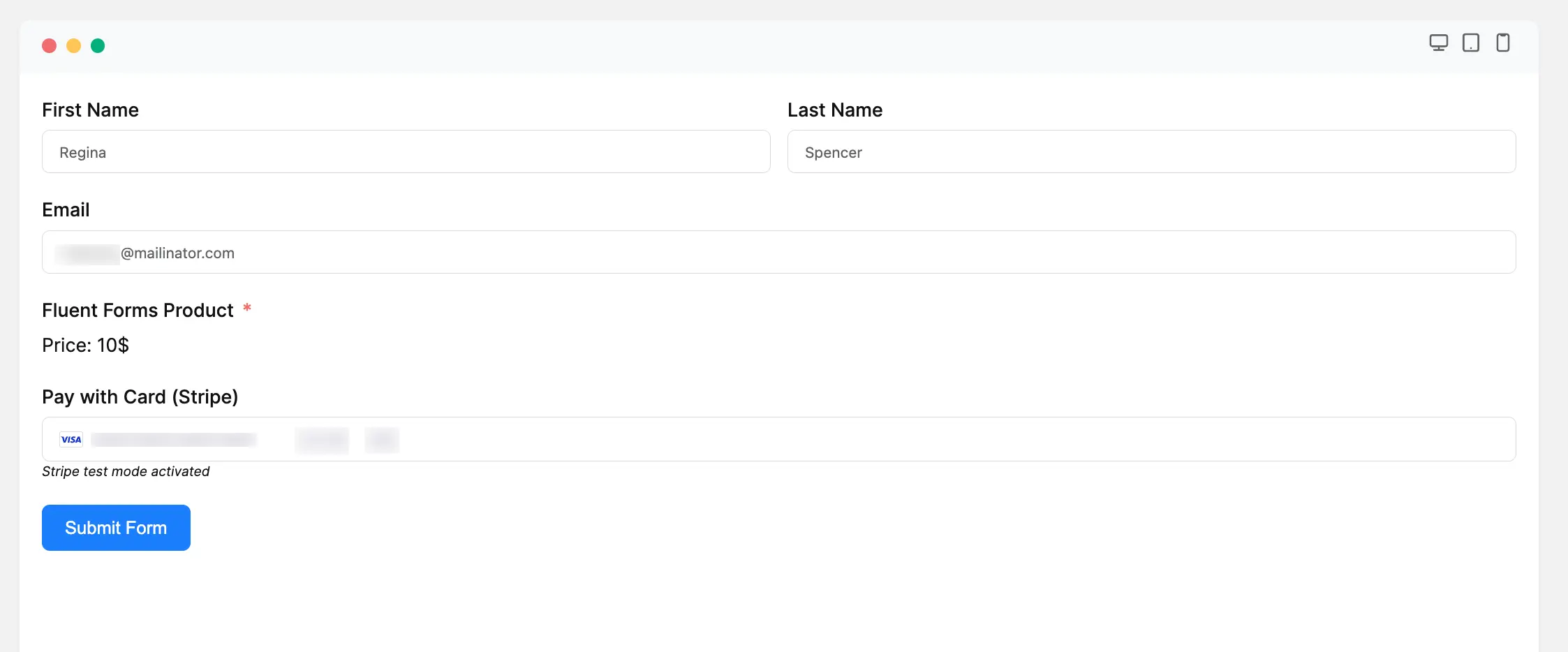 Preview Integrate Stripe