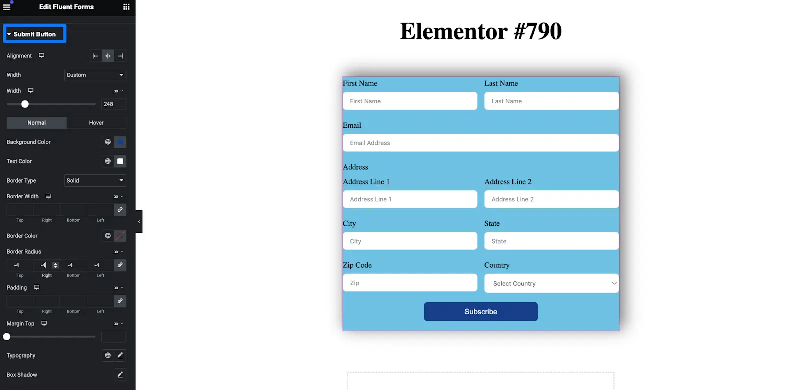 embed your forms using Elementor Widget step
