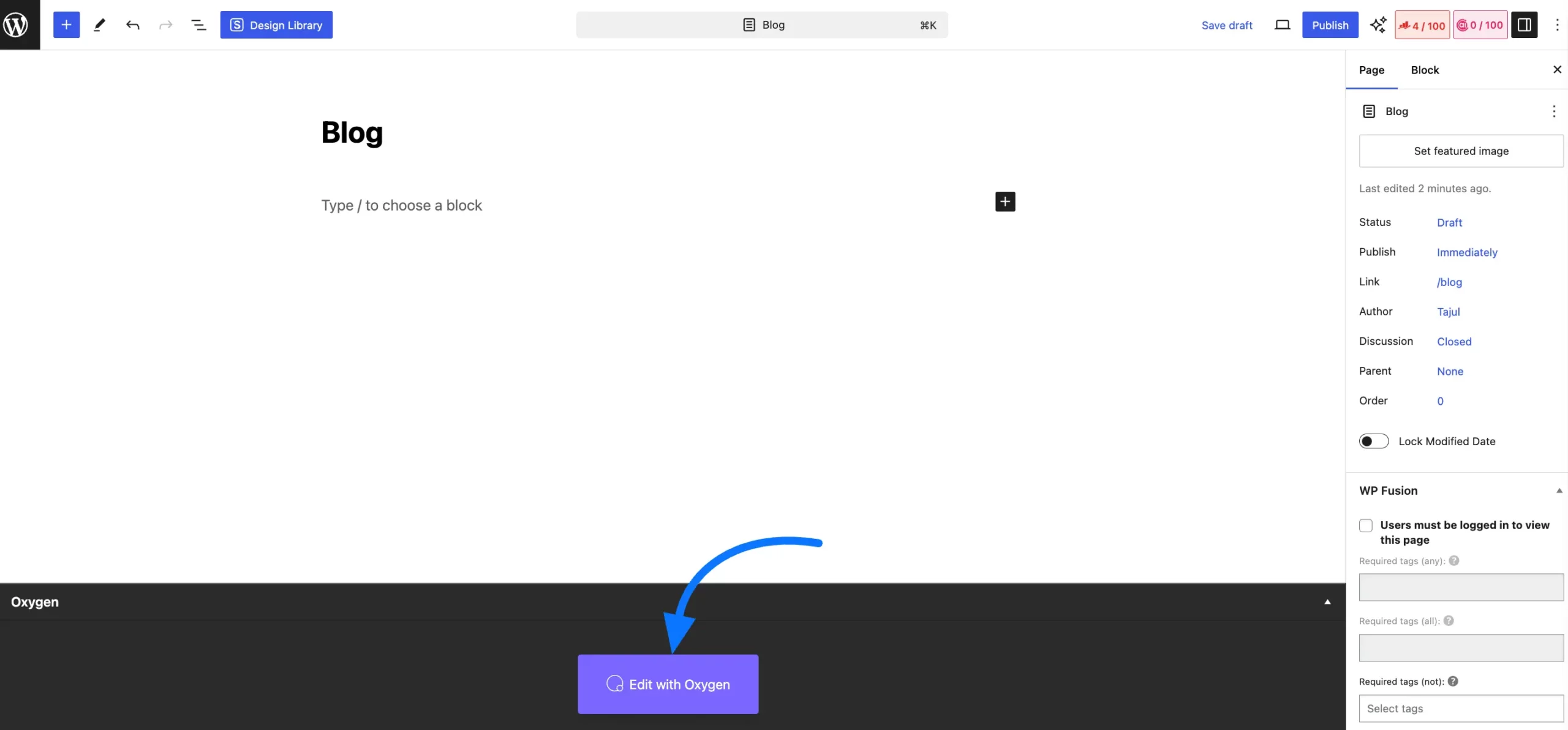 Add Page With Oxygen Builder Fluent Forms with Oxygen