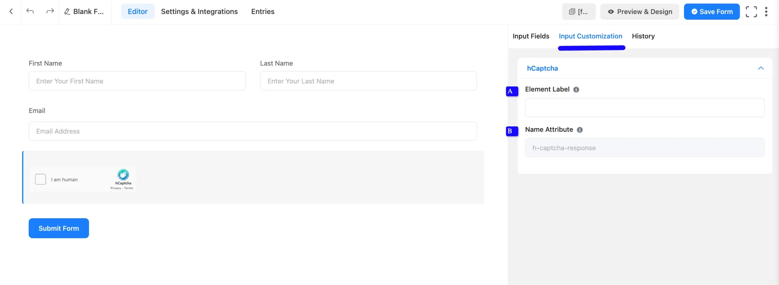 Input Customize