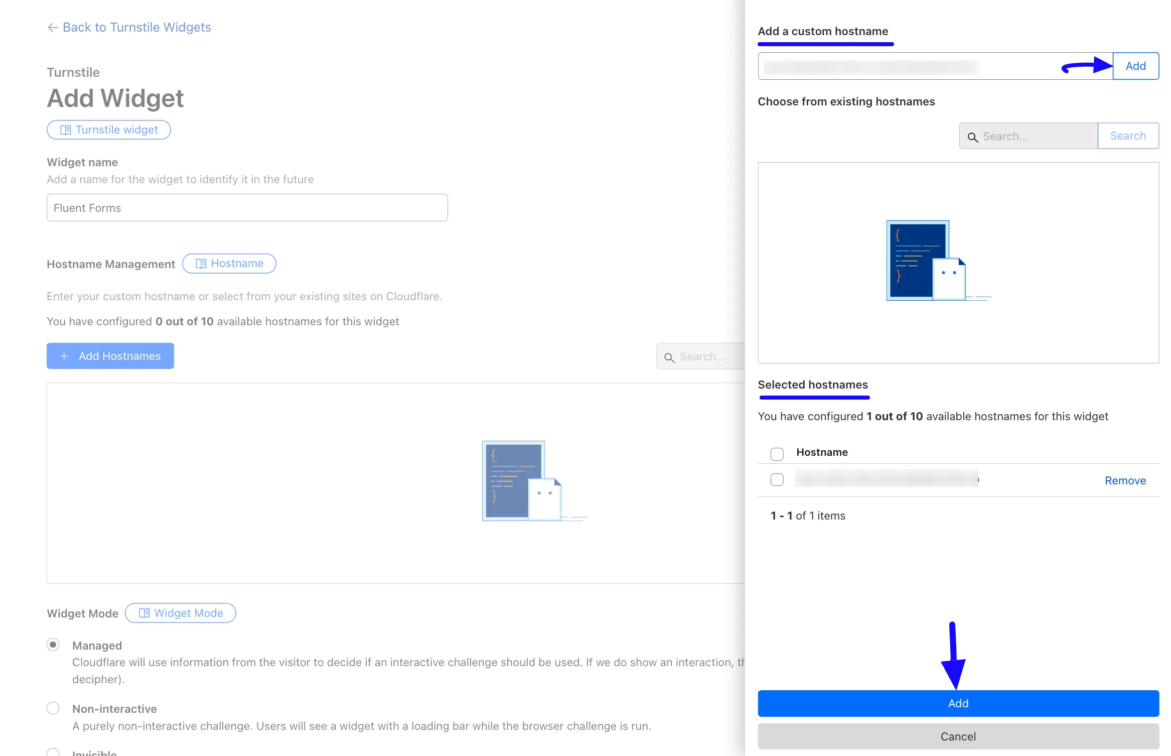 Add Button Integrate Cloudflare Turnstile