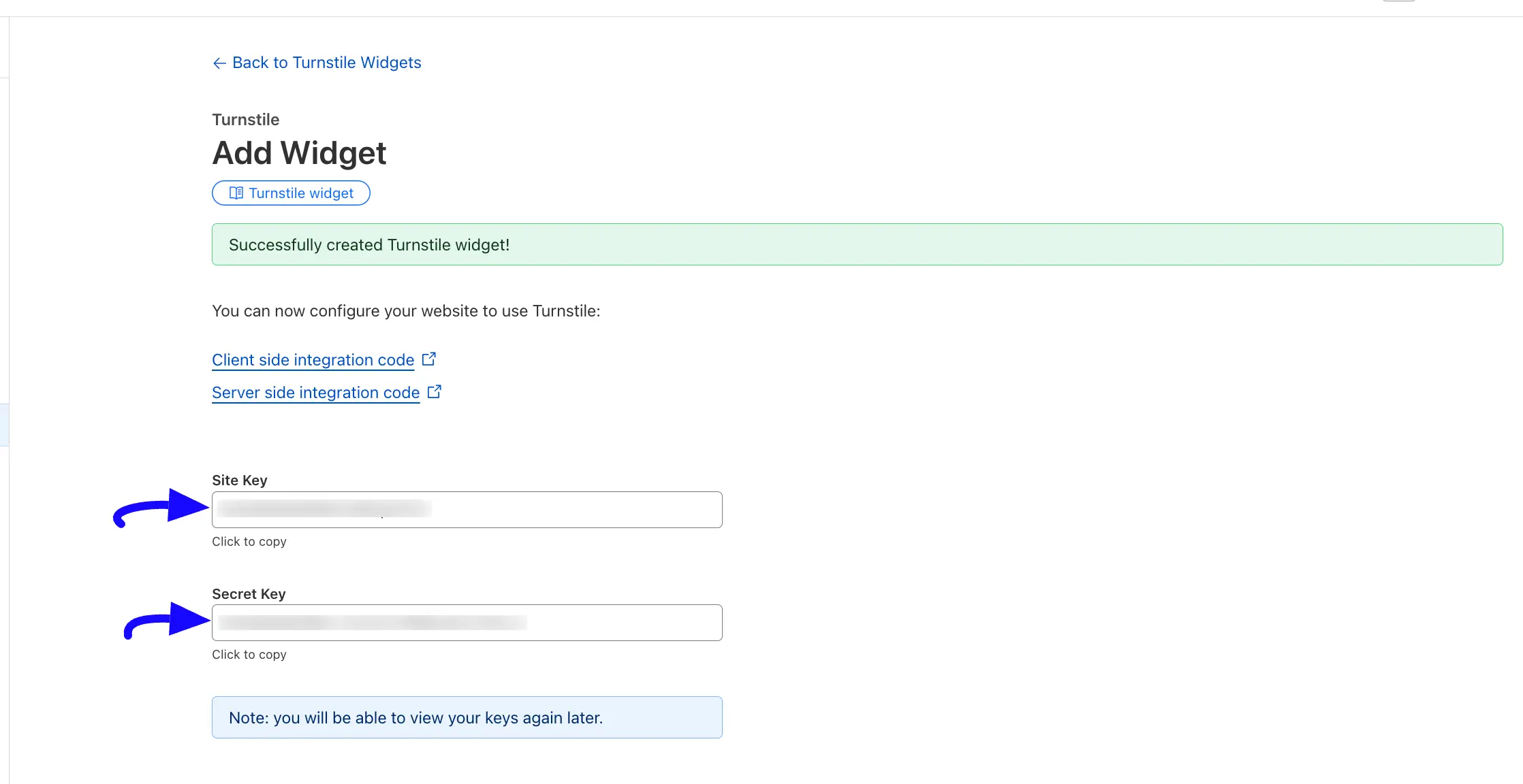 Copy Site Secret Key