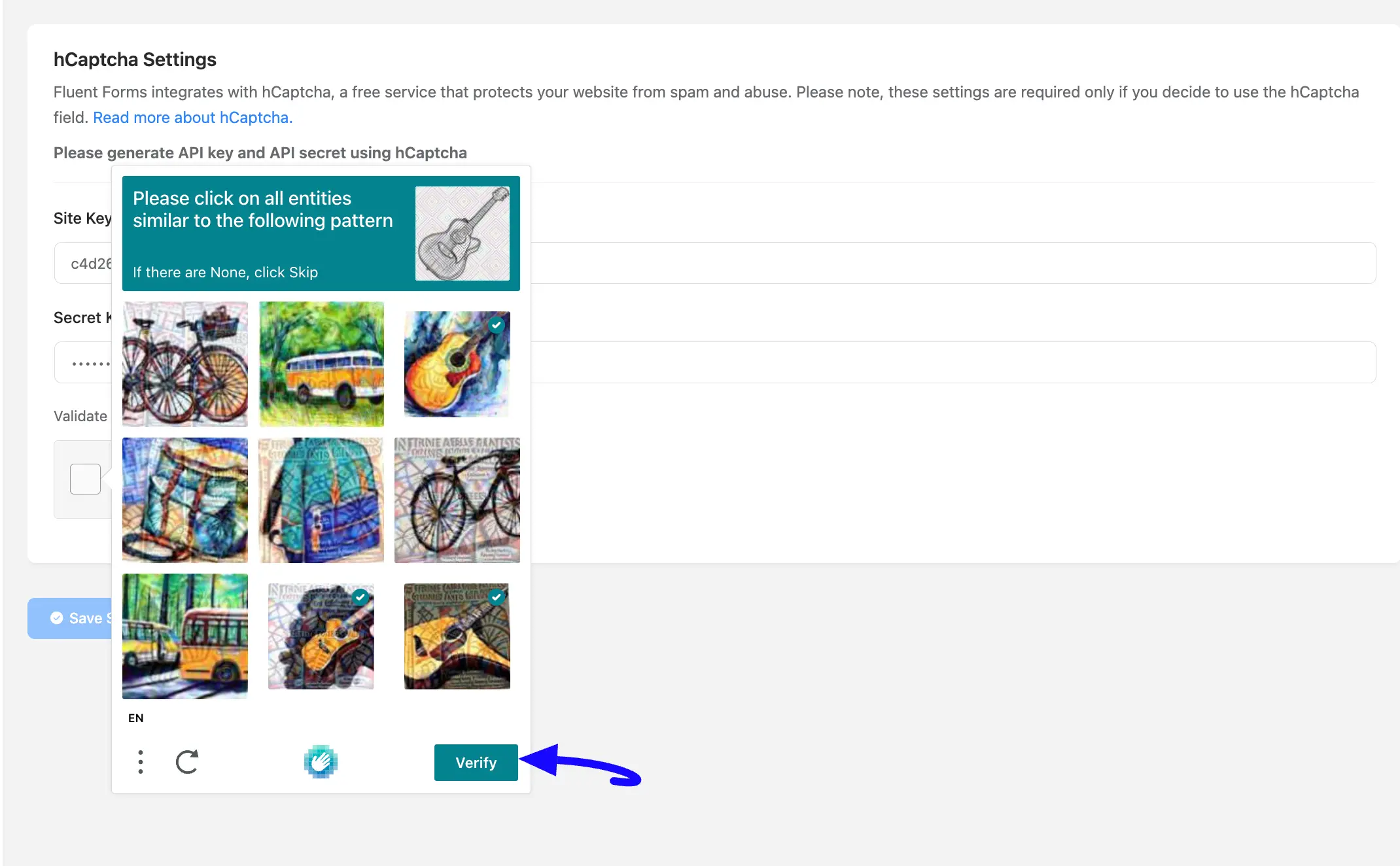 Verify Button Fluent Forms