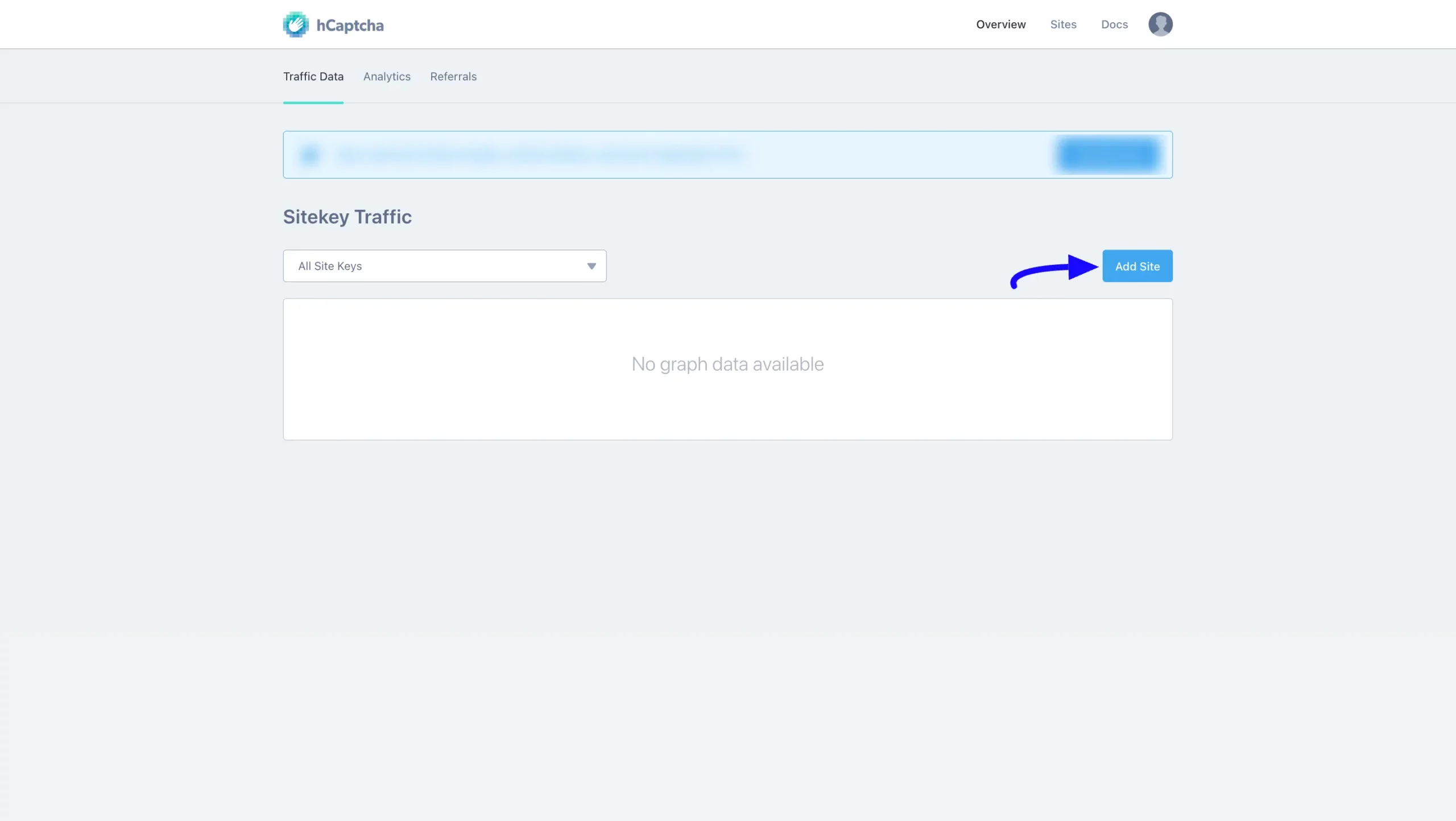 Add Site Button Integrate hCaptcha