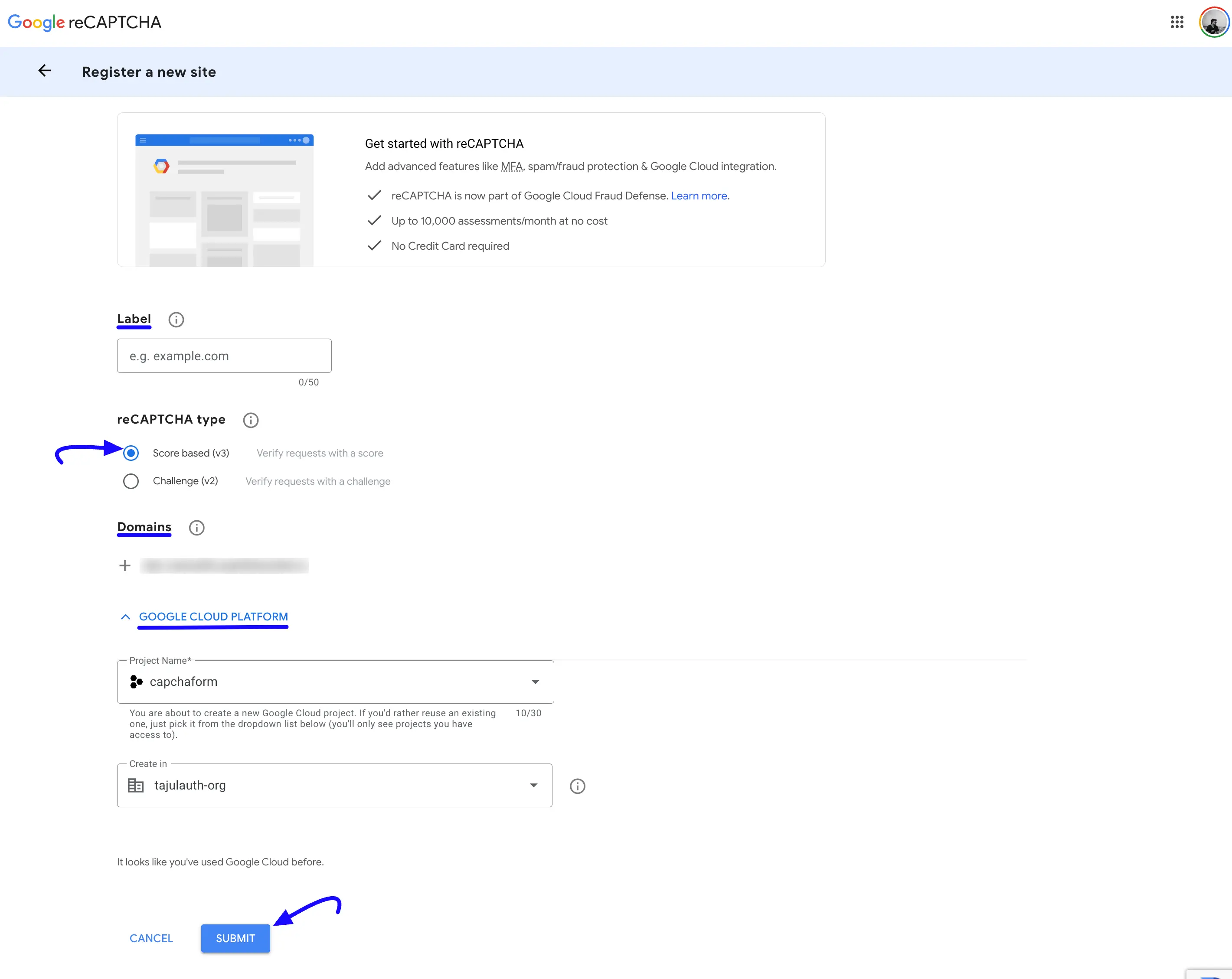 Register Site Page